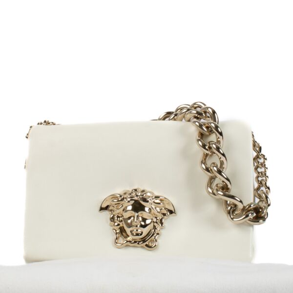 Versace White Leather Medusa Palazzo Empire Shoulder Bag