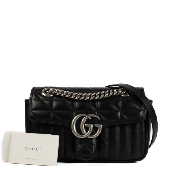 Gucci Black Mini GG Marmont Shoulder Bag