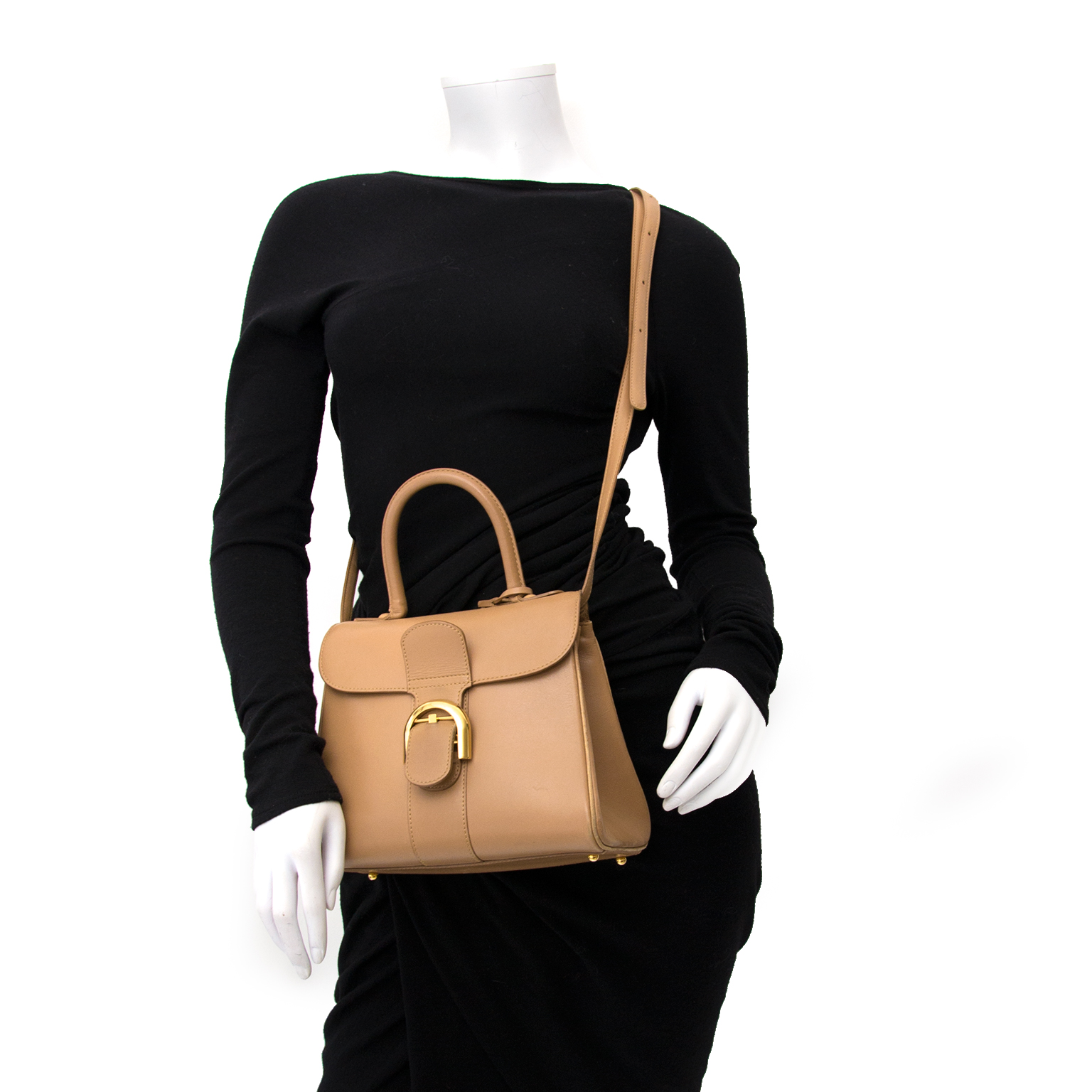 New Delvaux Brillant MM Sand + strap at 1stDibs