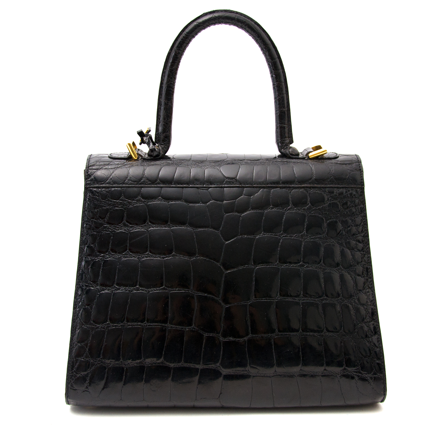 Delvaux Le Madame / Le Marronnier Black Croco Leather