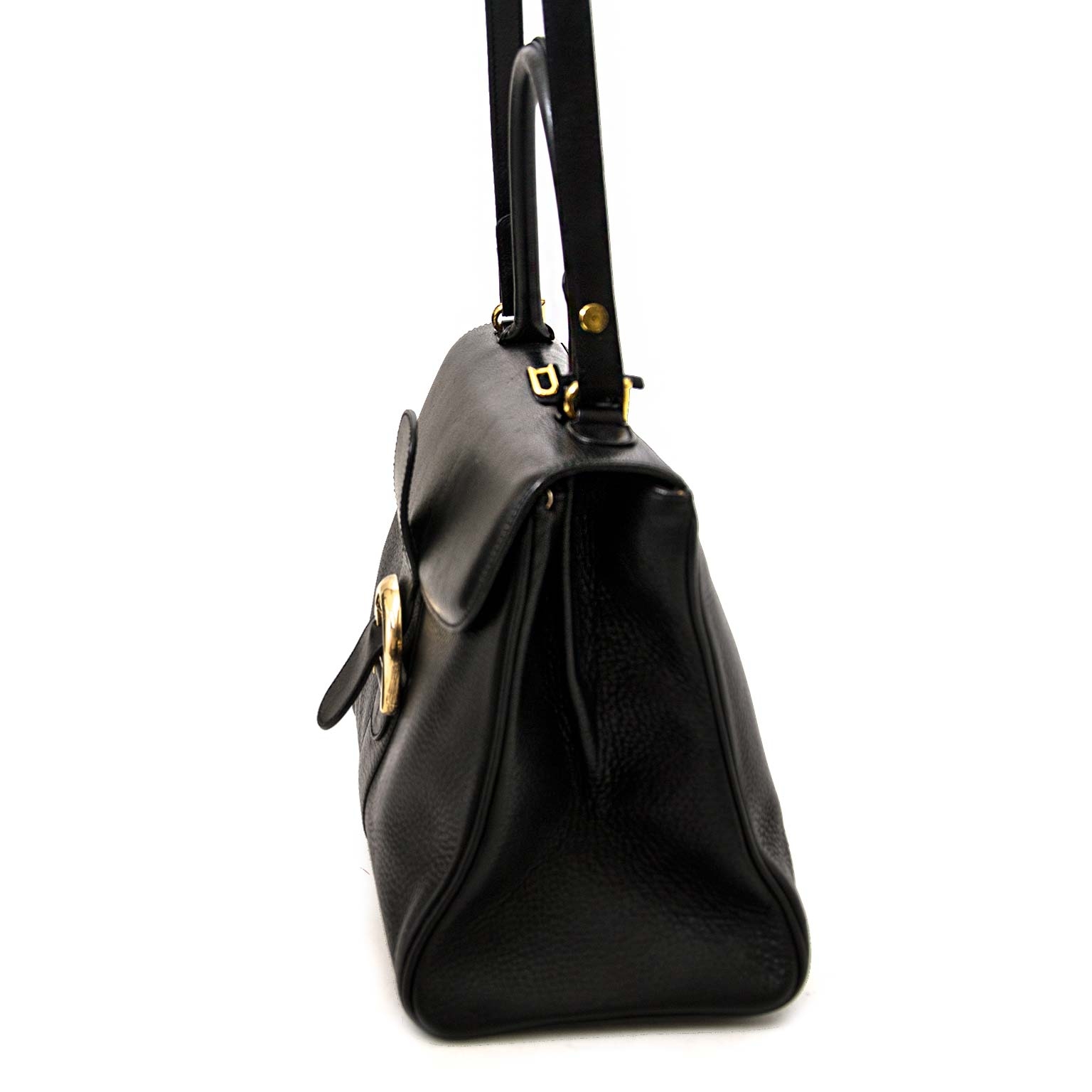 Delvaux Lé Brillant MM - Black Handle Bags, Handbags - DVX22792