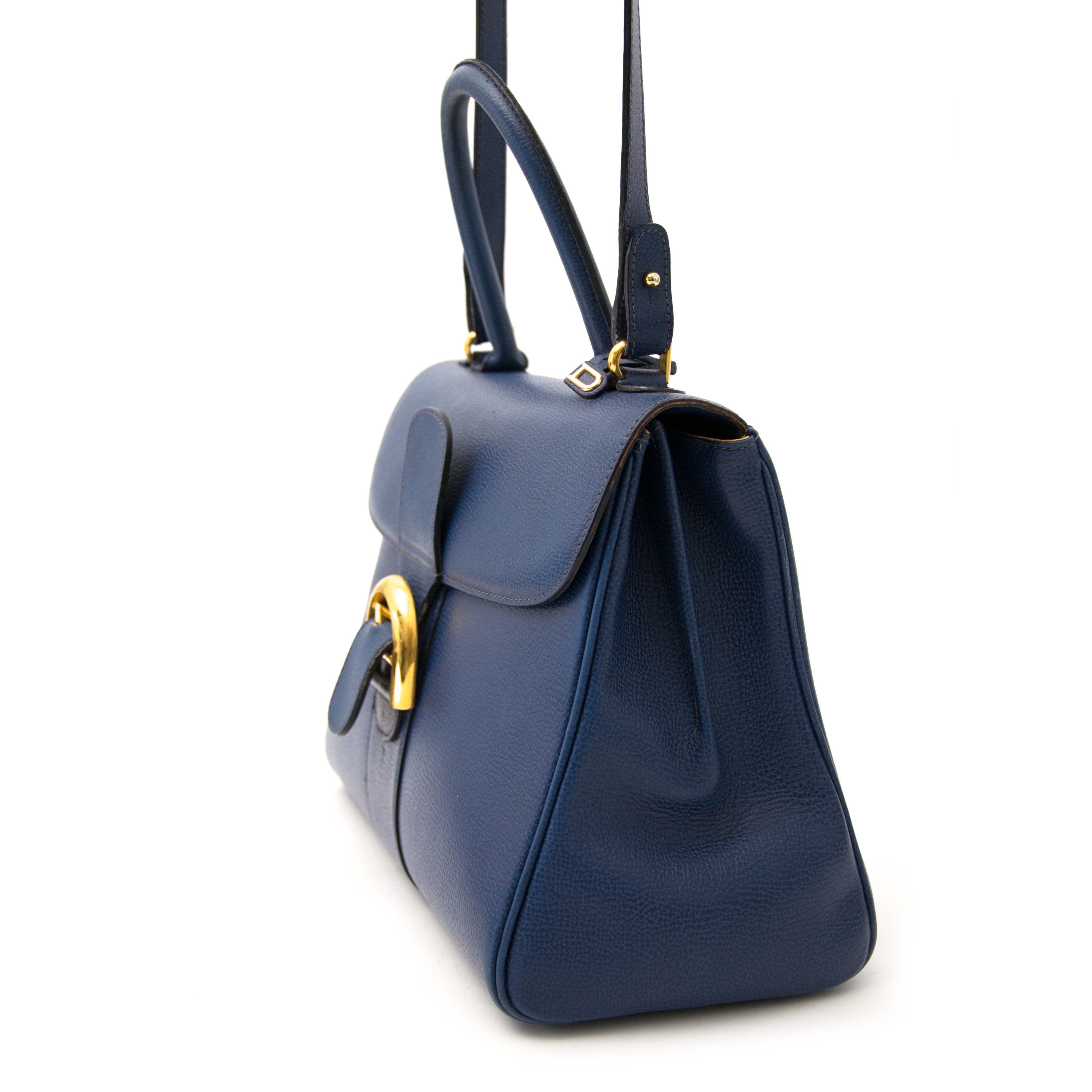 Delvaux Brillant Dark Blue MM ○ Labellov ○ Buy and Sell Authentic Luxury