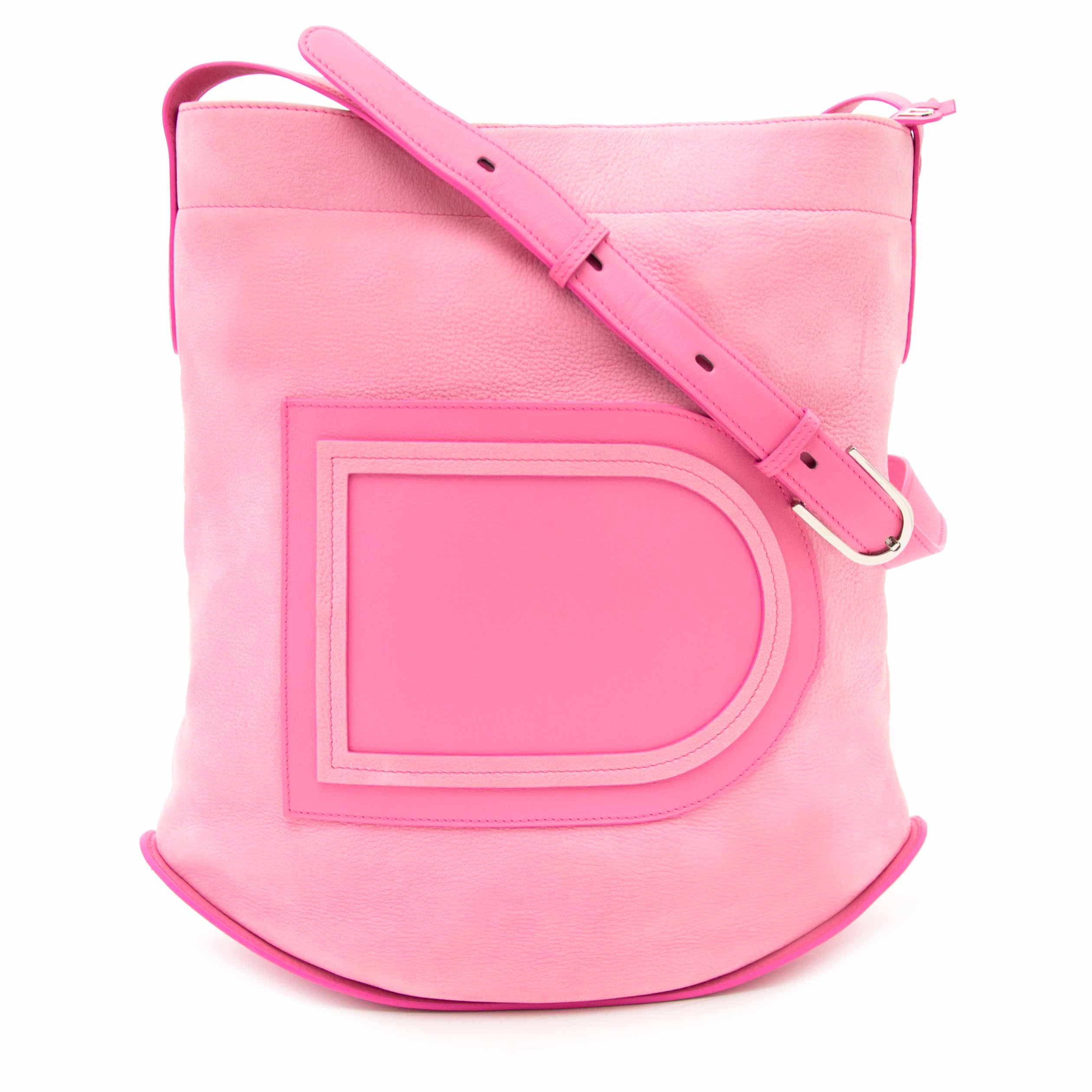 Delvaux Pin Mini Leather Bucket Bag in Pink