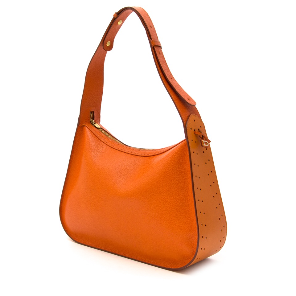 Delvaux Louise GM - Orange Hobos, Handbags - DVX20575