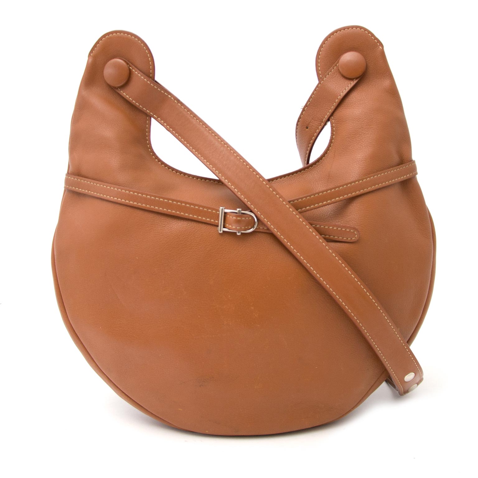 Delvaux Polo Givry Camel Shoulder Bag ○ Labellov ○ Buy and Sell