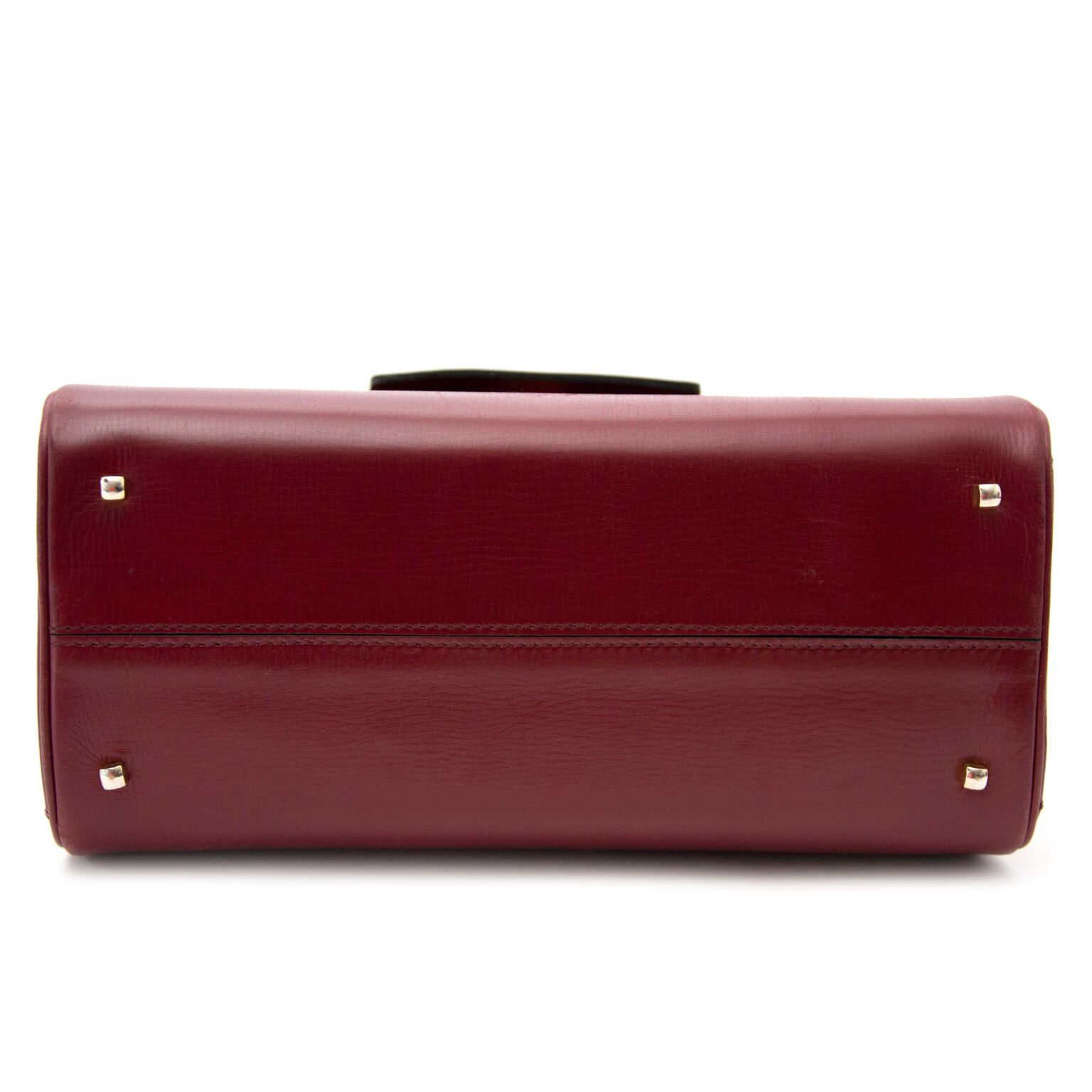 Delvaux Tempete Top Handle Bag Patent Micro Red 449391