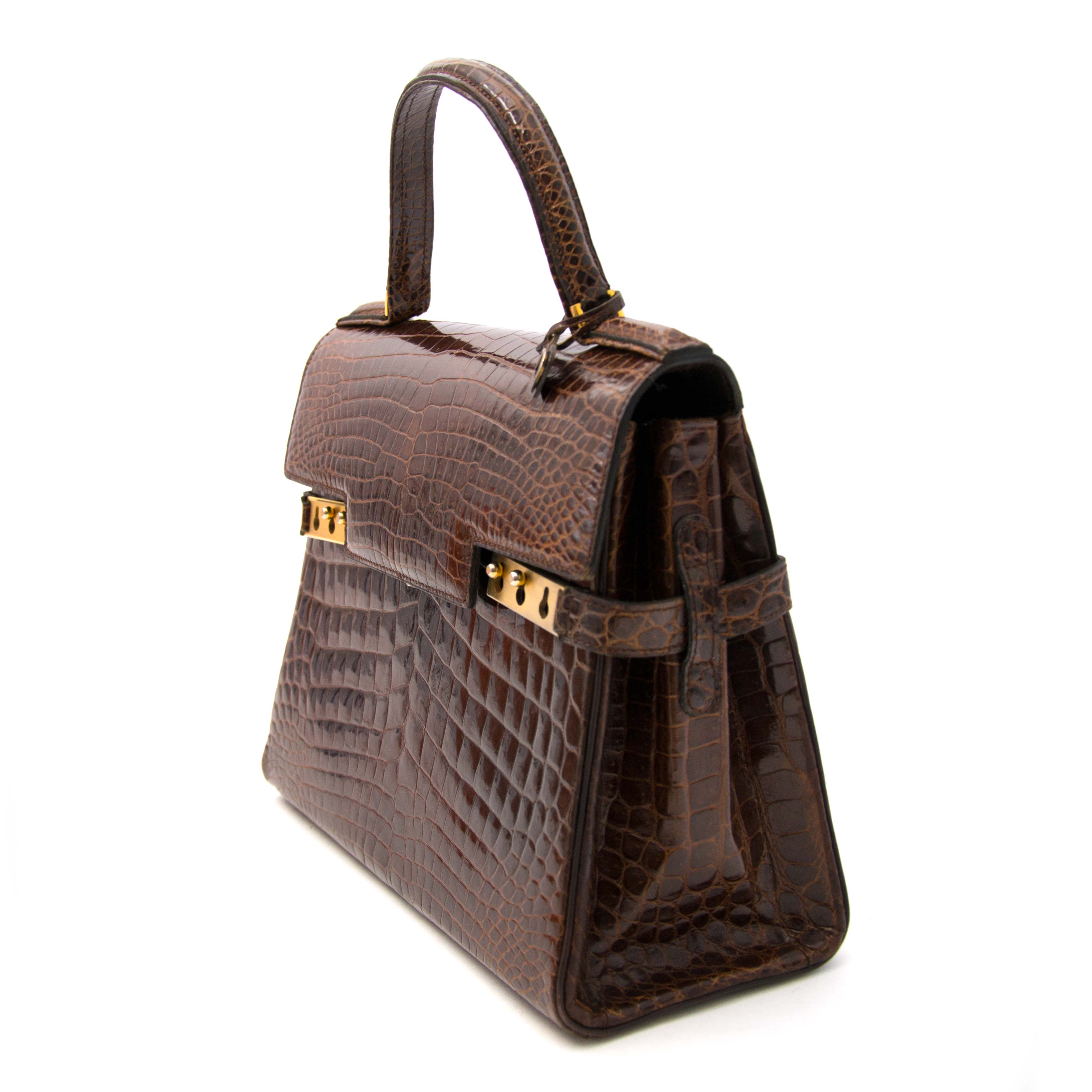 Delvaux Tempete Croc Bordeaux PM  Bags, Fashion handbags, Shoulder handbags