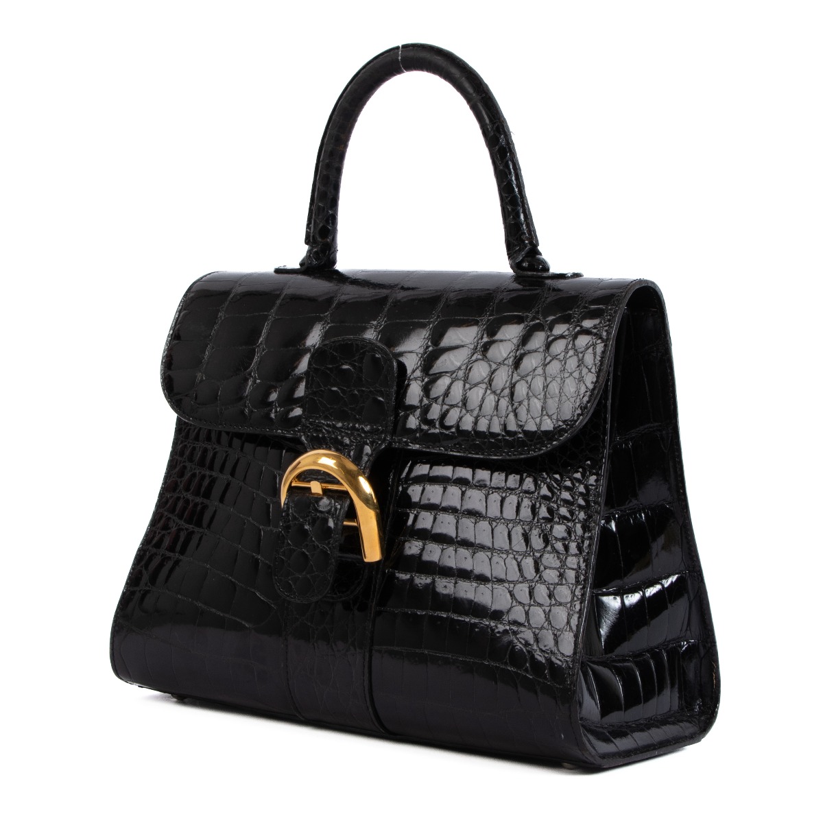 Delvaux Brillant MM Black Shiny Crocodile ○ Labellov ○ Buy and Sell  Authentic Luxury