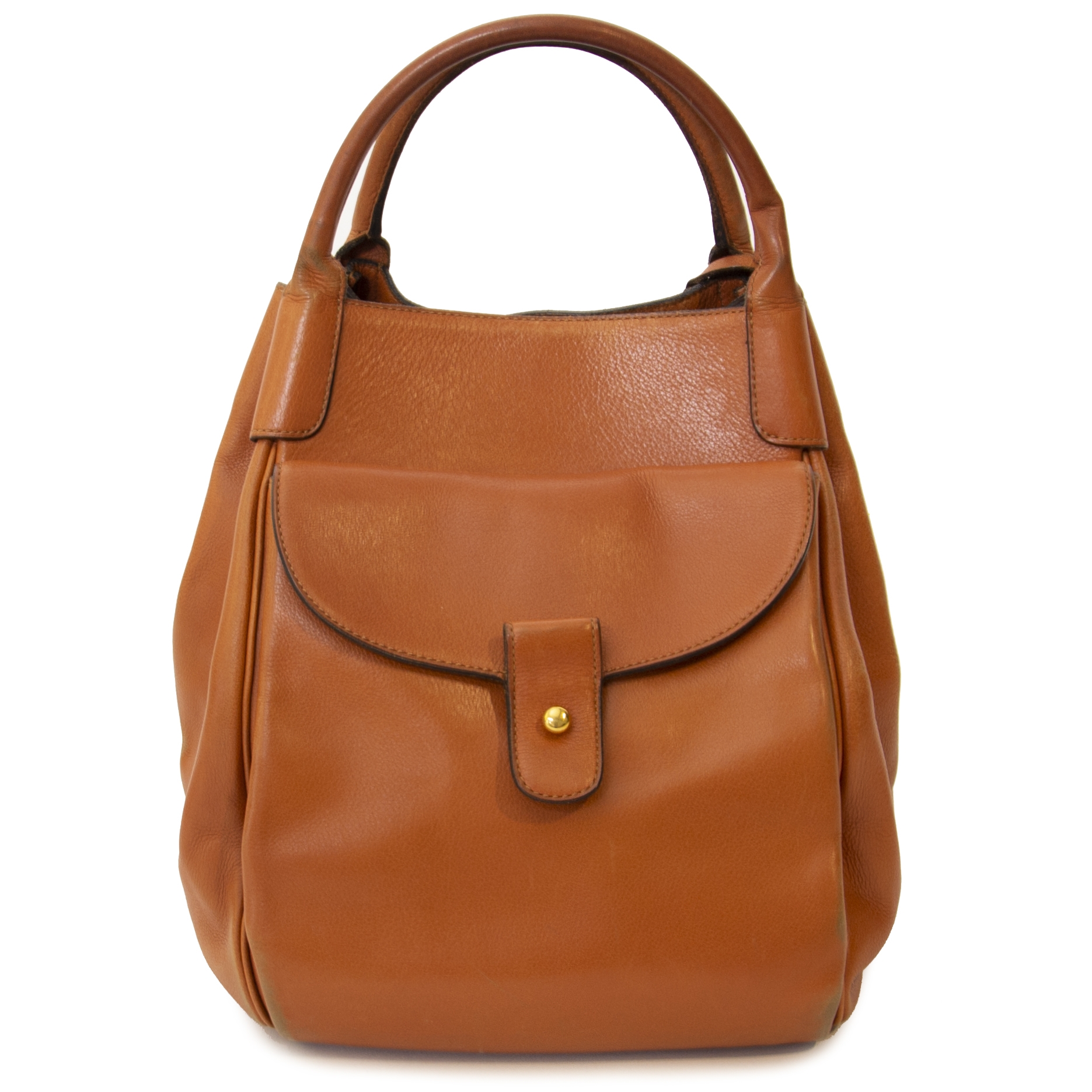 Cool box leather handbag Delvaux Camel in Leather - 34283611