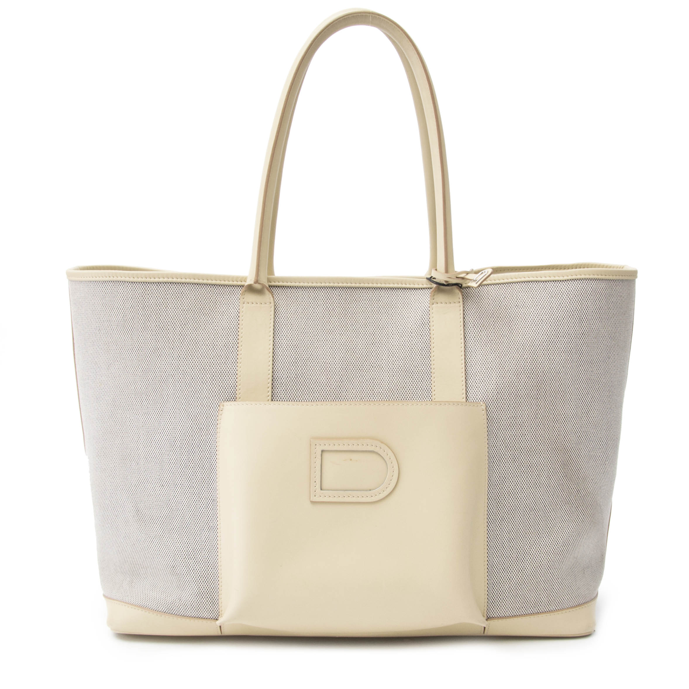 Delvaux Mirage Beige Canvas Shopper Bag ○ Labellov ○ Buy and