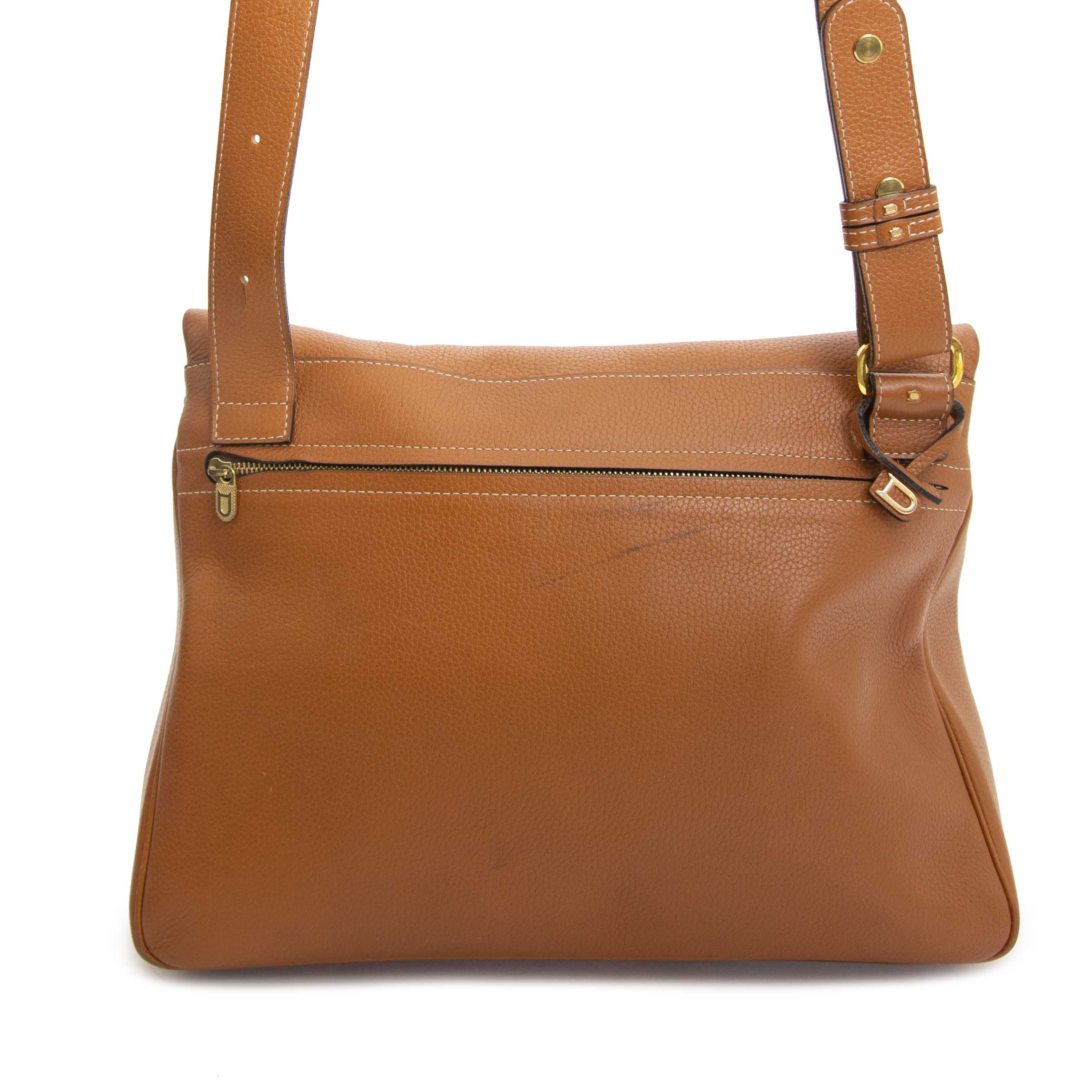 Delvaux Cognac Givry Shoulder Bag ○ Labellov ○ Buy and Sell