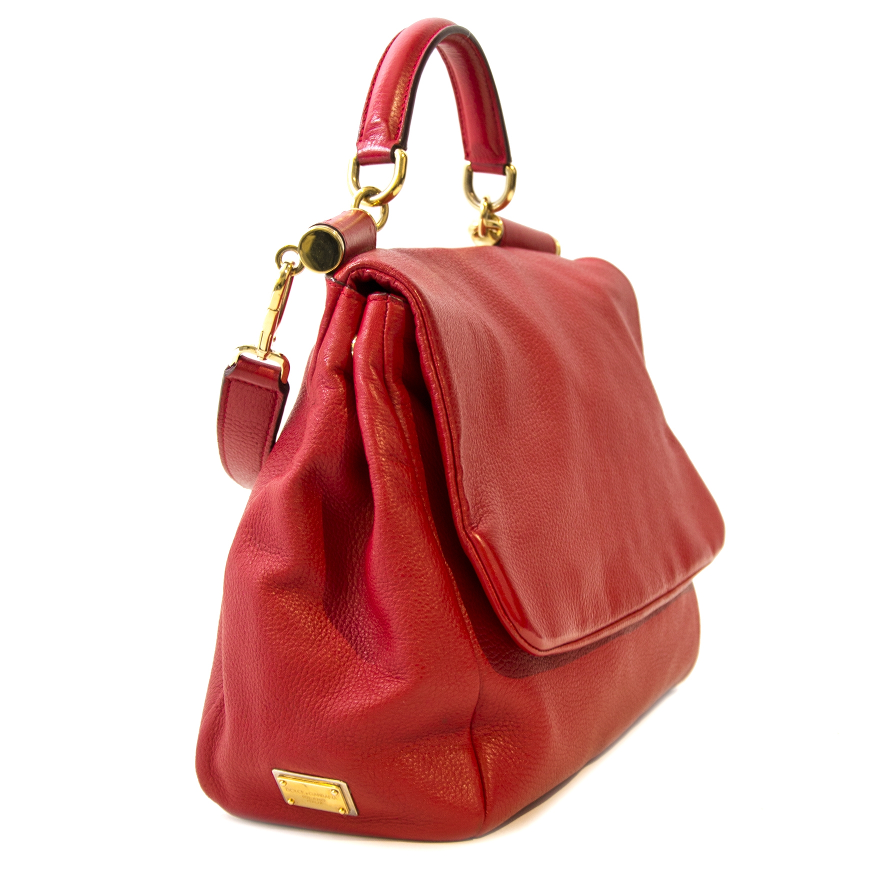 Dolce & Gabbana Red Leather Soft Miss Sicily Bag ○ Labellov
