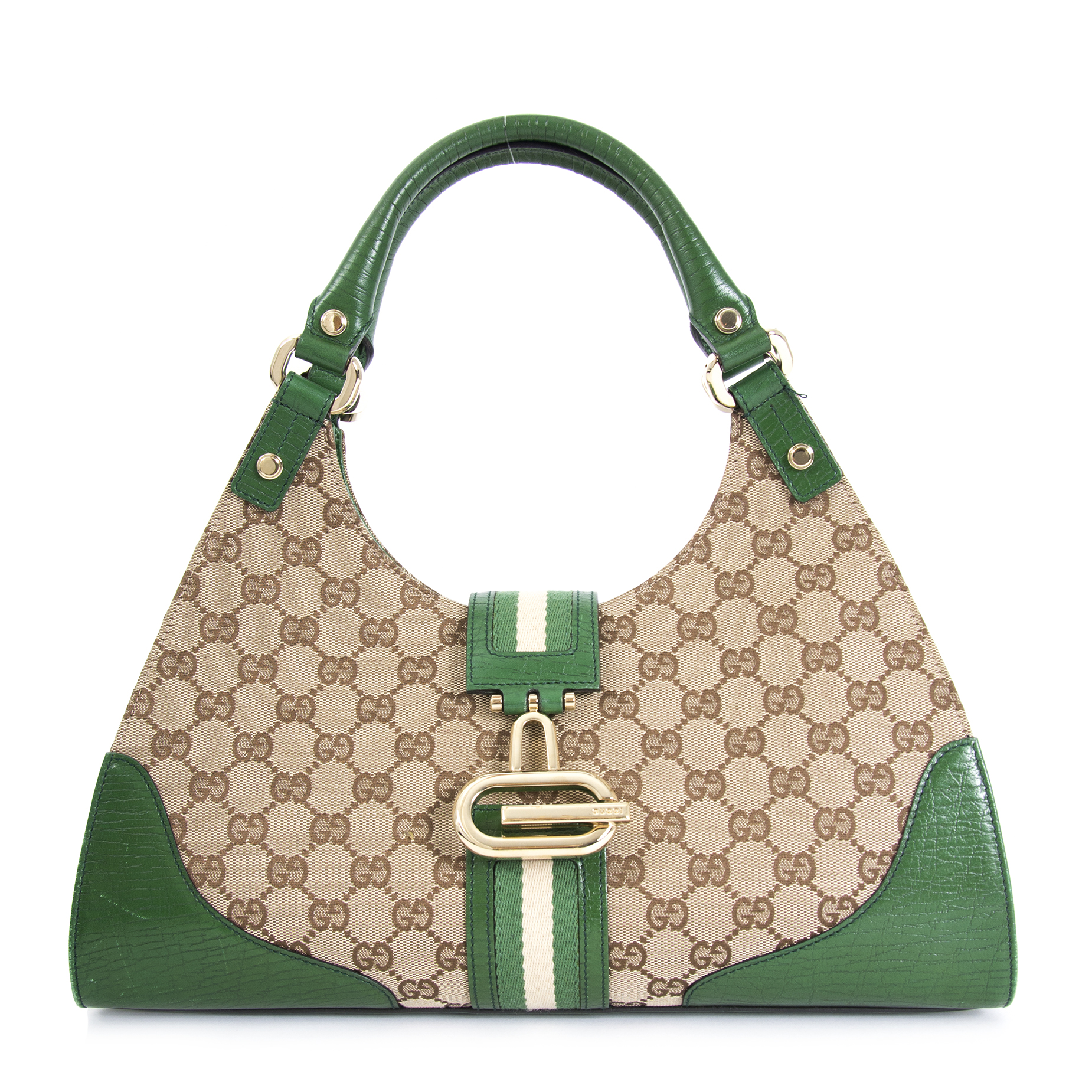 Gucci Monogram Green Top Handle Bag Labellov Buy and Sell