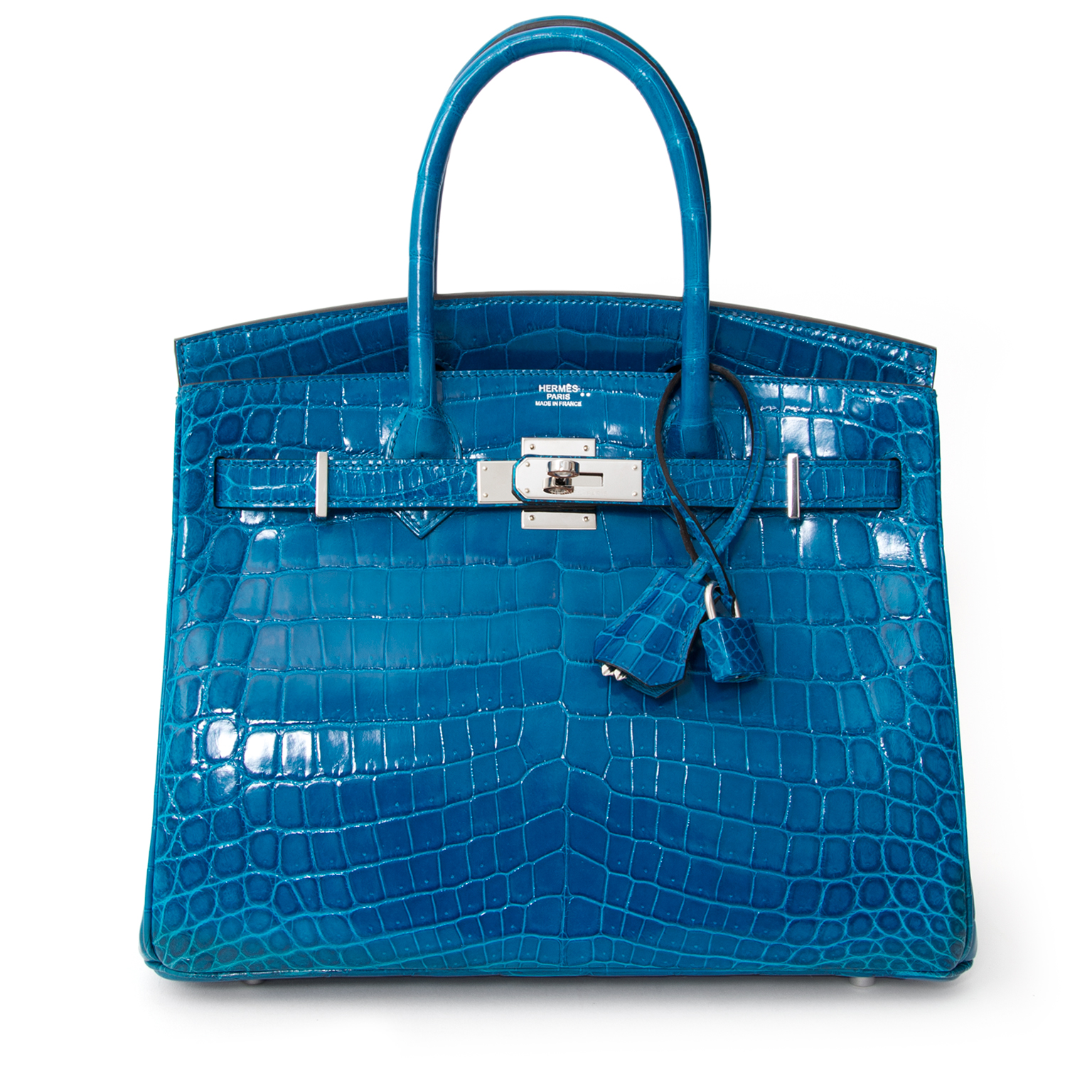 BRAND NEW Hermès Birkin 30 Blue Izmir Crocodile Niloticus PHW ○ Labellov ○  Buy and Sell Authentic Luxury