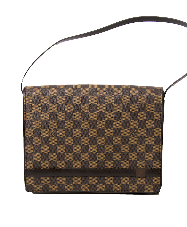 Louis Vuitton Discontinued Damier Ebene Tribeca Carre Flap Shoulder Bag  99lv310s