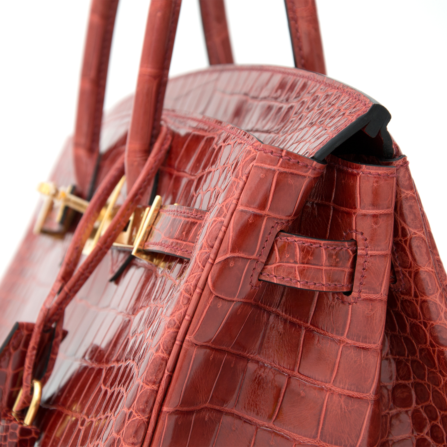 Hermès Rouge H Matte Porosus Crocodile Birkin 35 PHW, myGemma