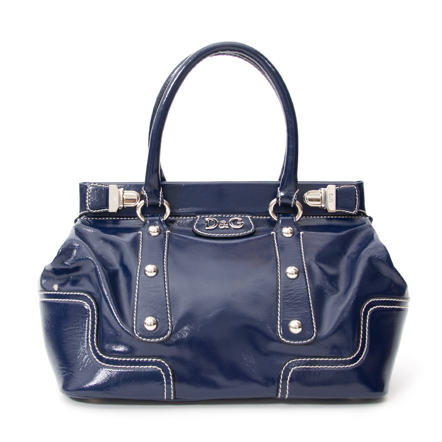 D&G Blue Patent Handbag ○ Labellov ○ Buy and Sell Authentic Luxury