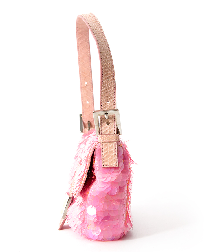Labellov Fendi Sequin Baguette In Pink ○ Buy and Sell Authentic