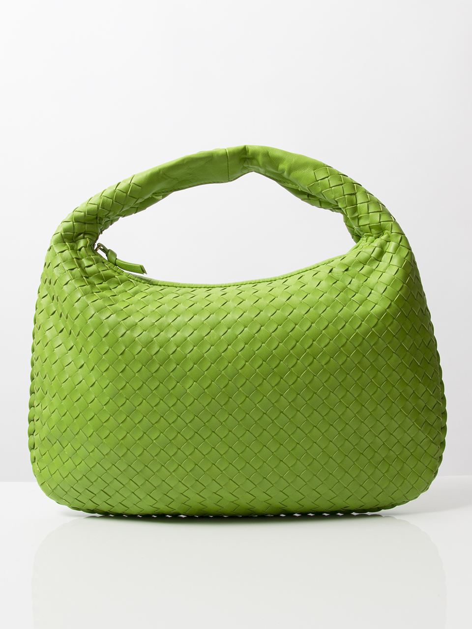 Bottega Veneta Neon Green Woven Leather Hand Bag Labellov Buy And Sell Authentic Luxury