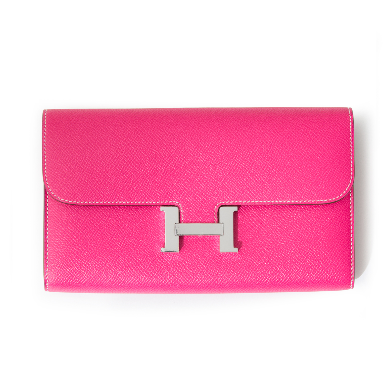 Hermès Bleu Paon Constance Long Wallet of Epsom Leather with