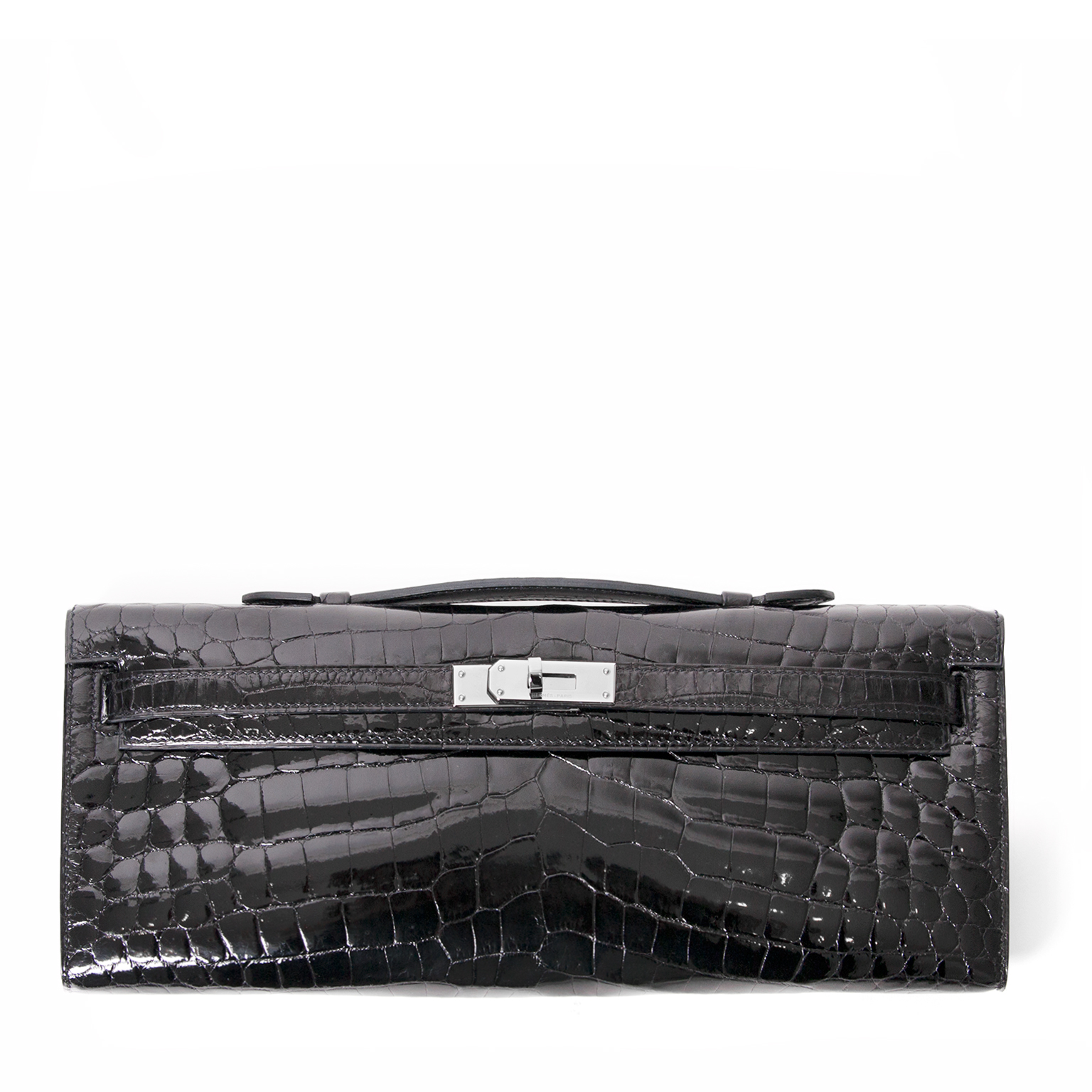 Hermès Kelly Pochette Clutch Cassis Lisse Crocodile Alligator GHW from 100%  authentic materials!