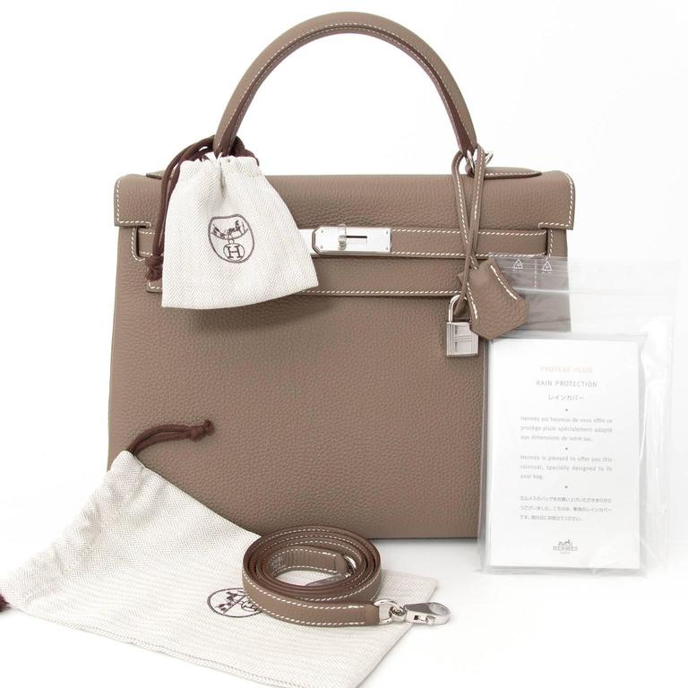 Hermès Kelly 32 Etoupe Togo PHW ○ Labellov ○ Buy and Sell
