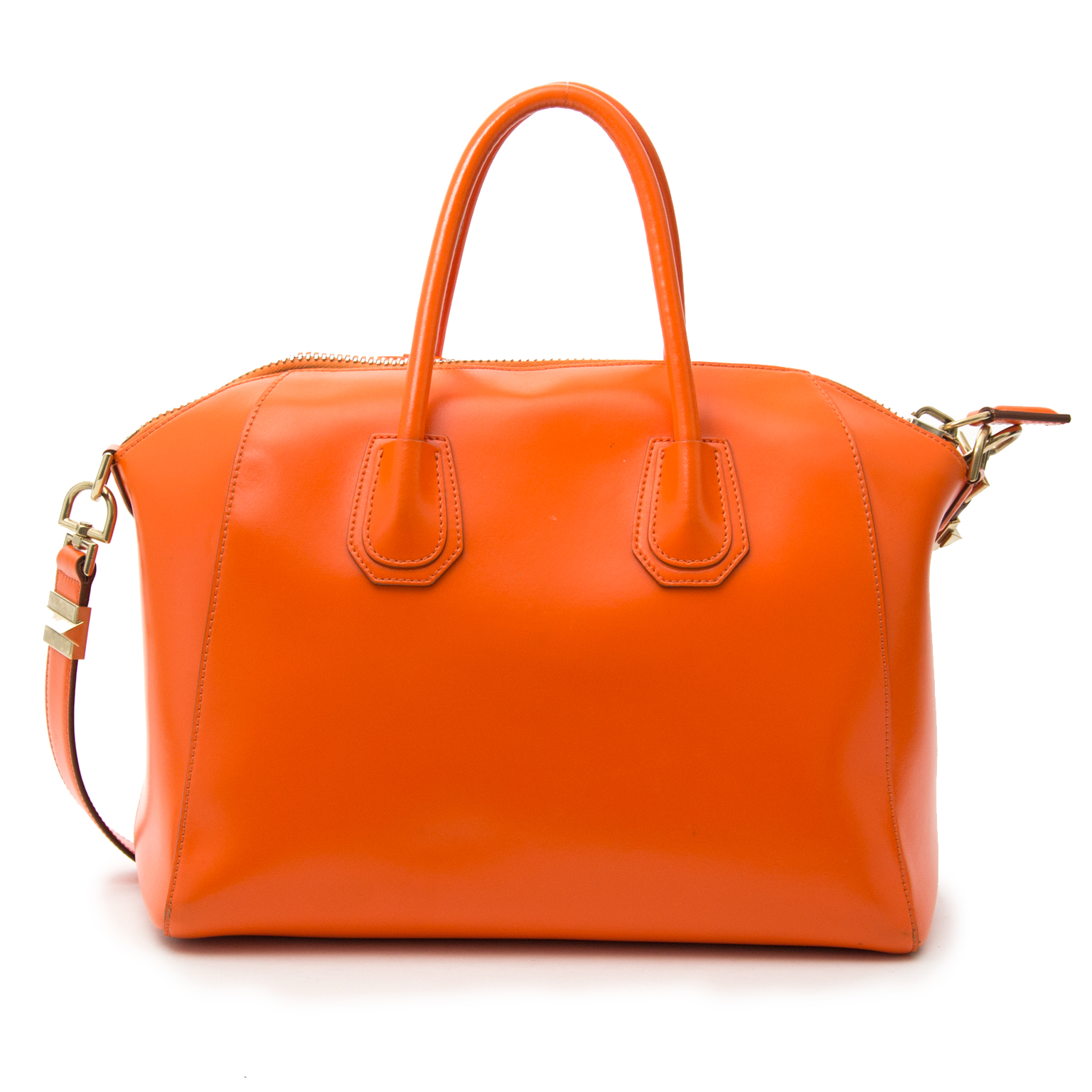 Givenchy Orange Medium Antigona Envelope Clutch Bag Leather Pony