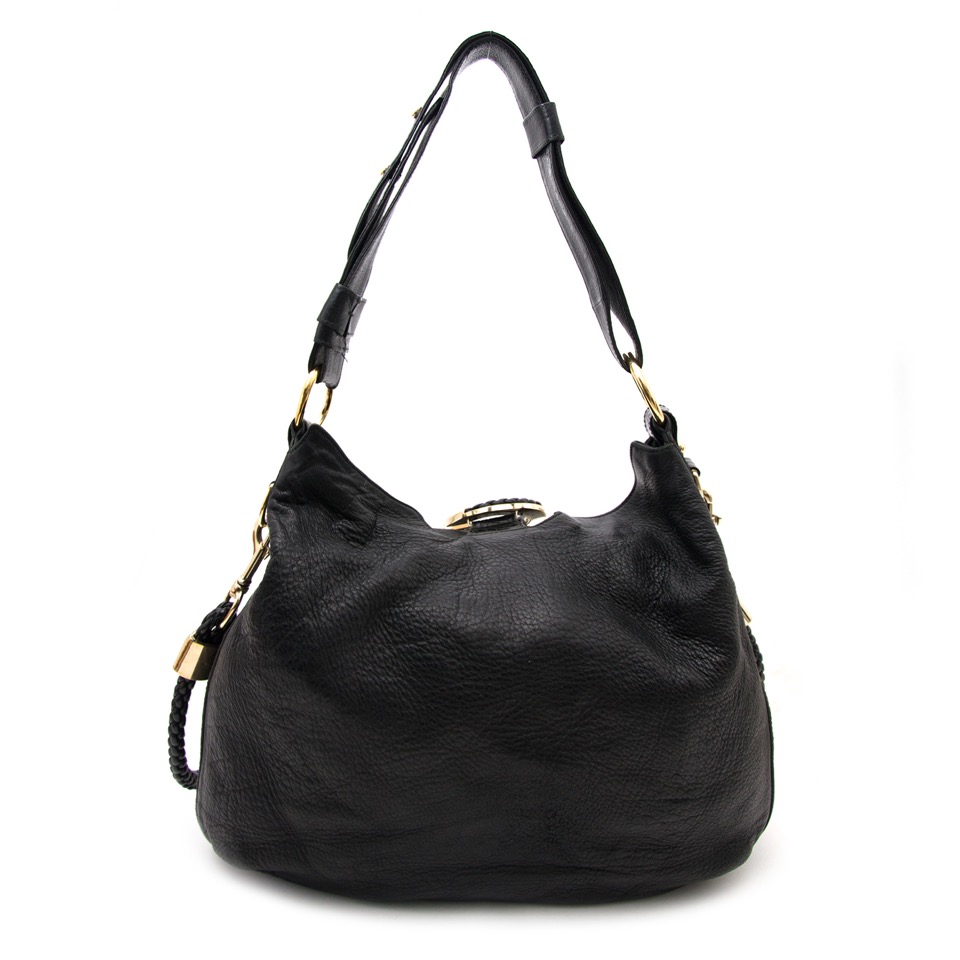 Gucci Black Leather Monogram Large Horsebit Hobo Bag ○ Labellov ○ Buy and  Sell Authentic Luxury