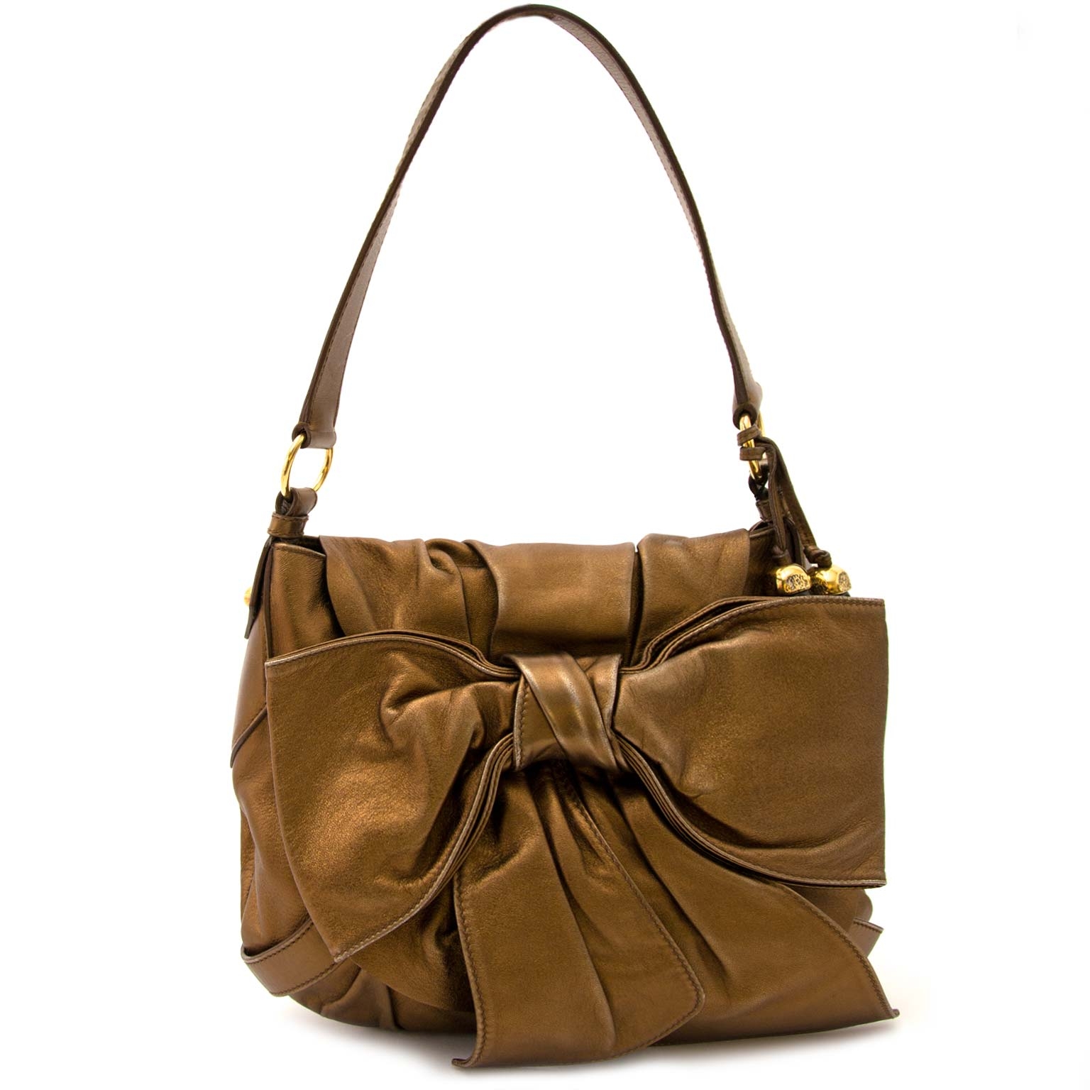 Yves Saint Laurent Metallic Bronze Bow Bag Labellov Buy and