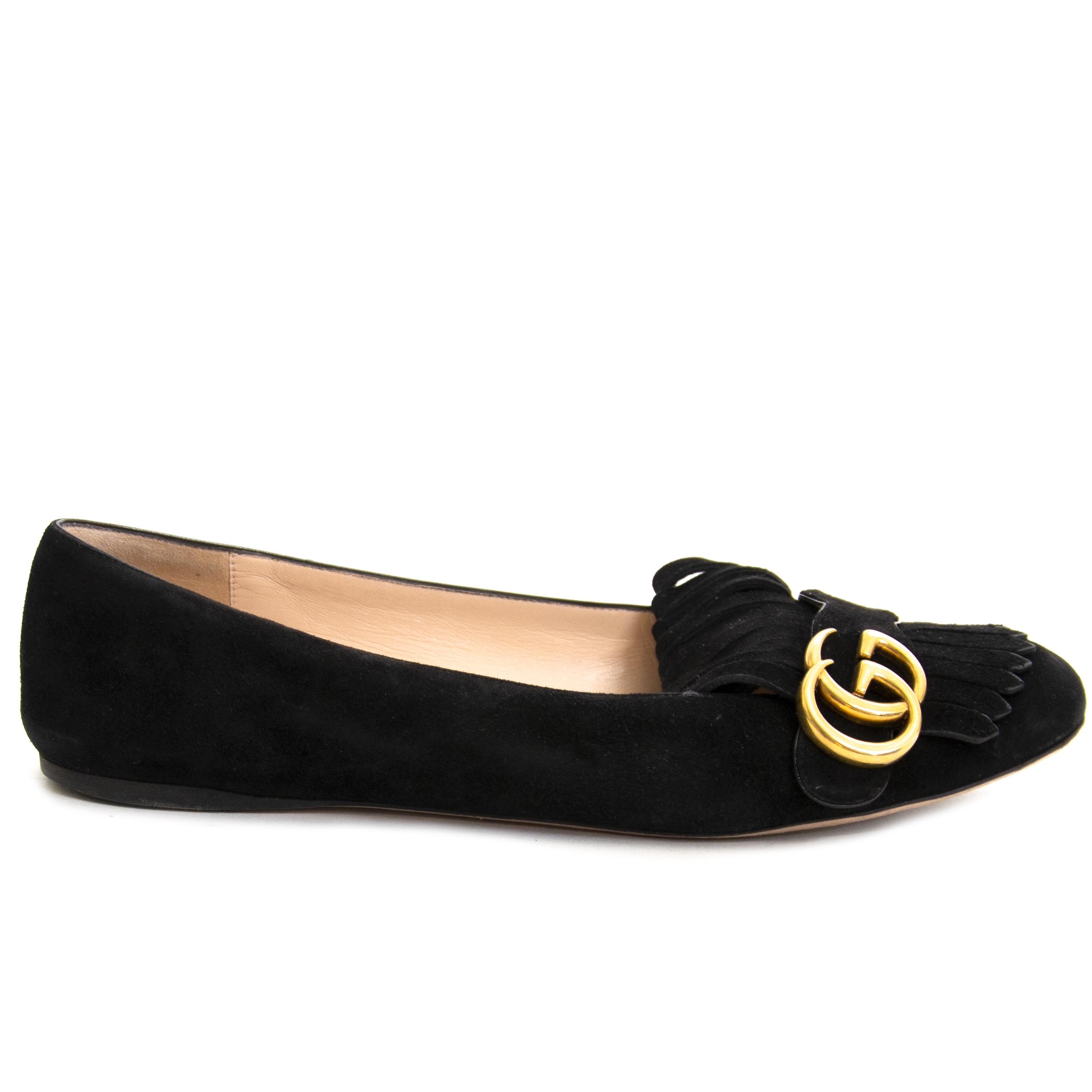 gucci marmont suede ballerina flat