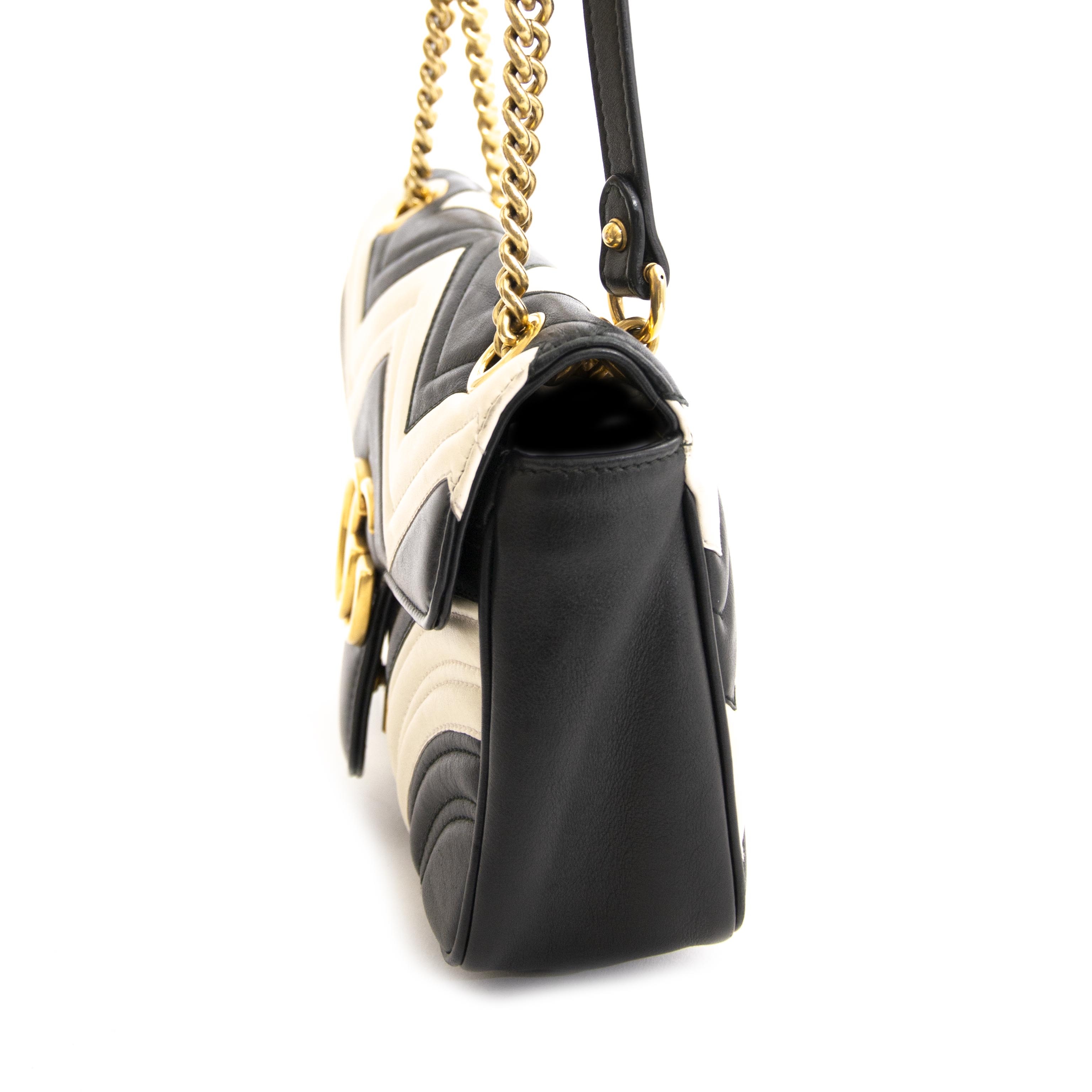 Introducing a larger shape of the GG Marmont shoulder bag featuring a  chevron design and the Double G hardware by … in 2023