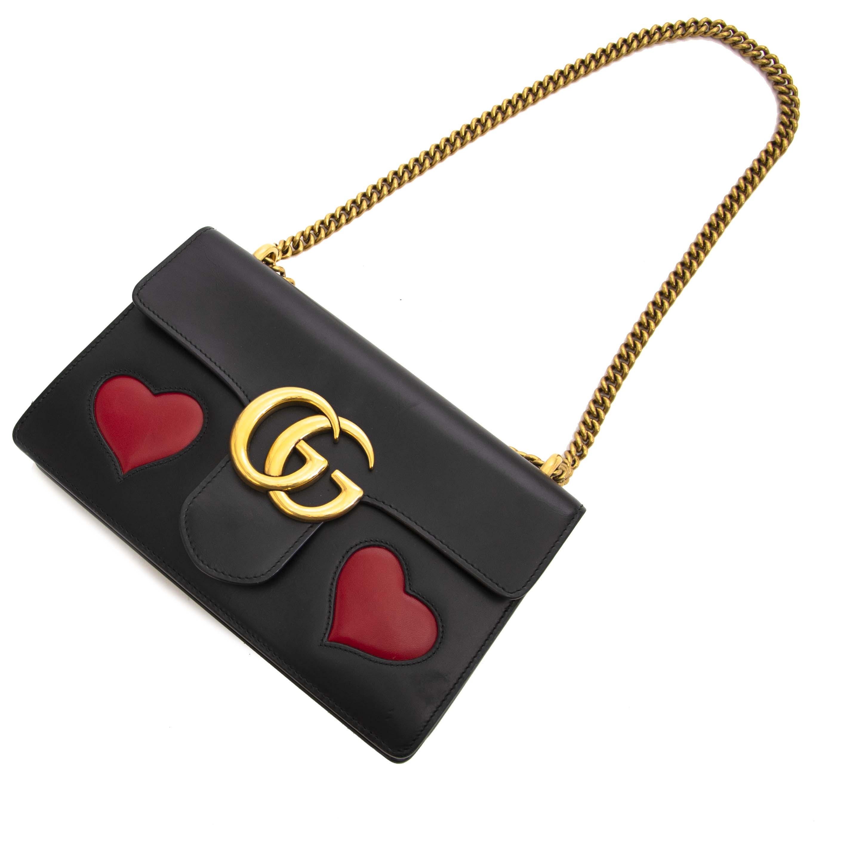 Gucci-GG-Marmont-Red-Heart-Leather-Shoulder-Bag