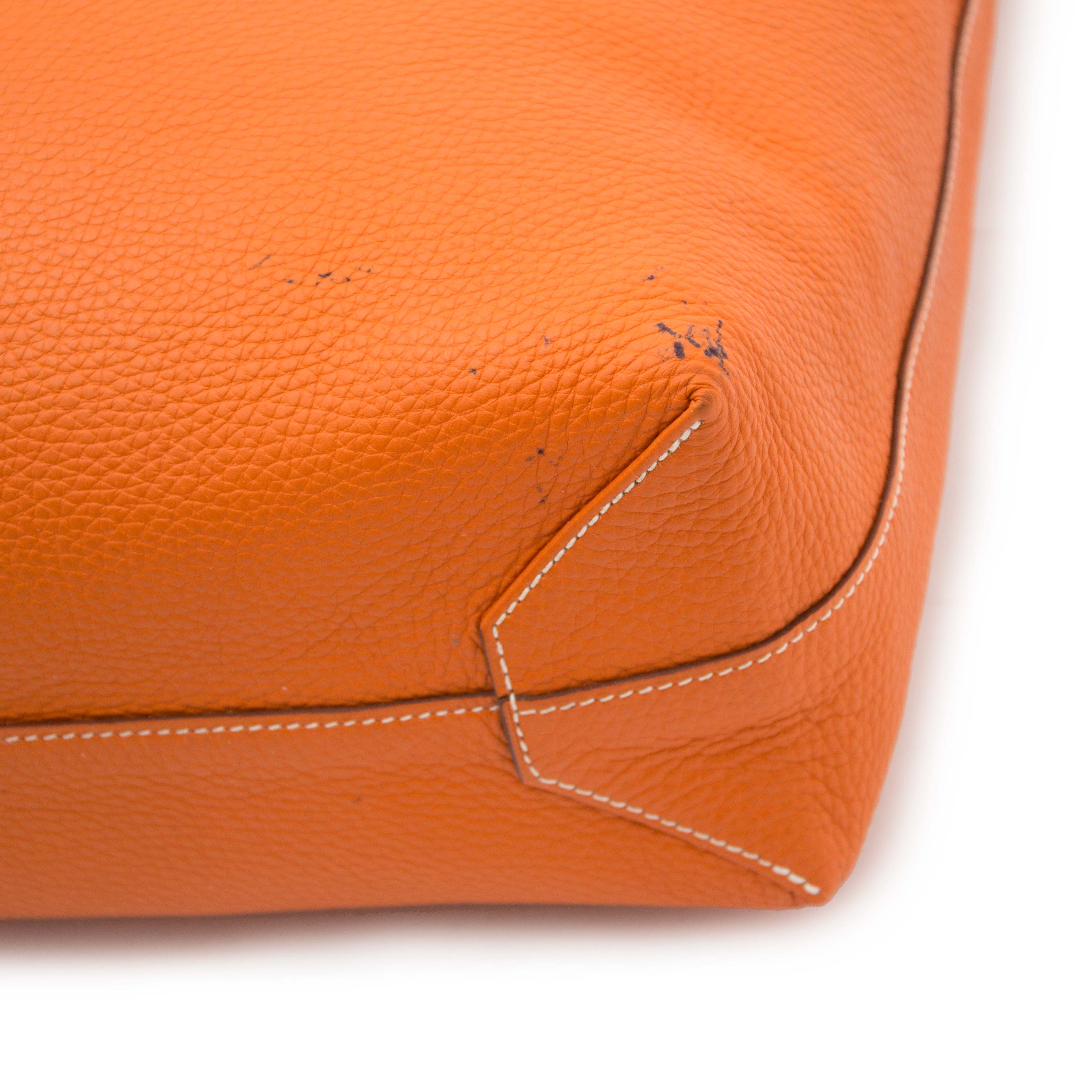 Hermes Double Sens Gold/Orange Shopping Tote Bag. ○ Labellov