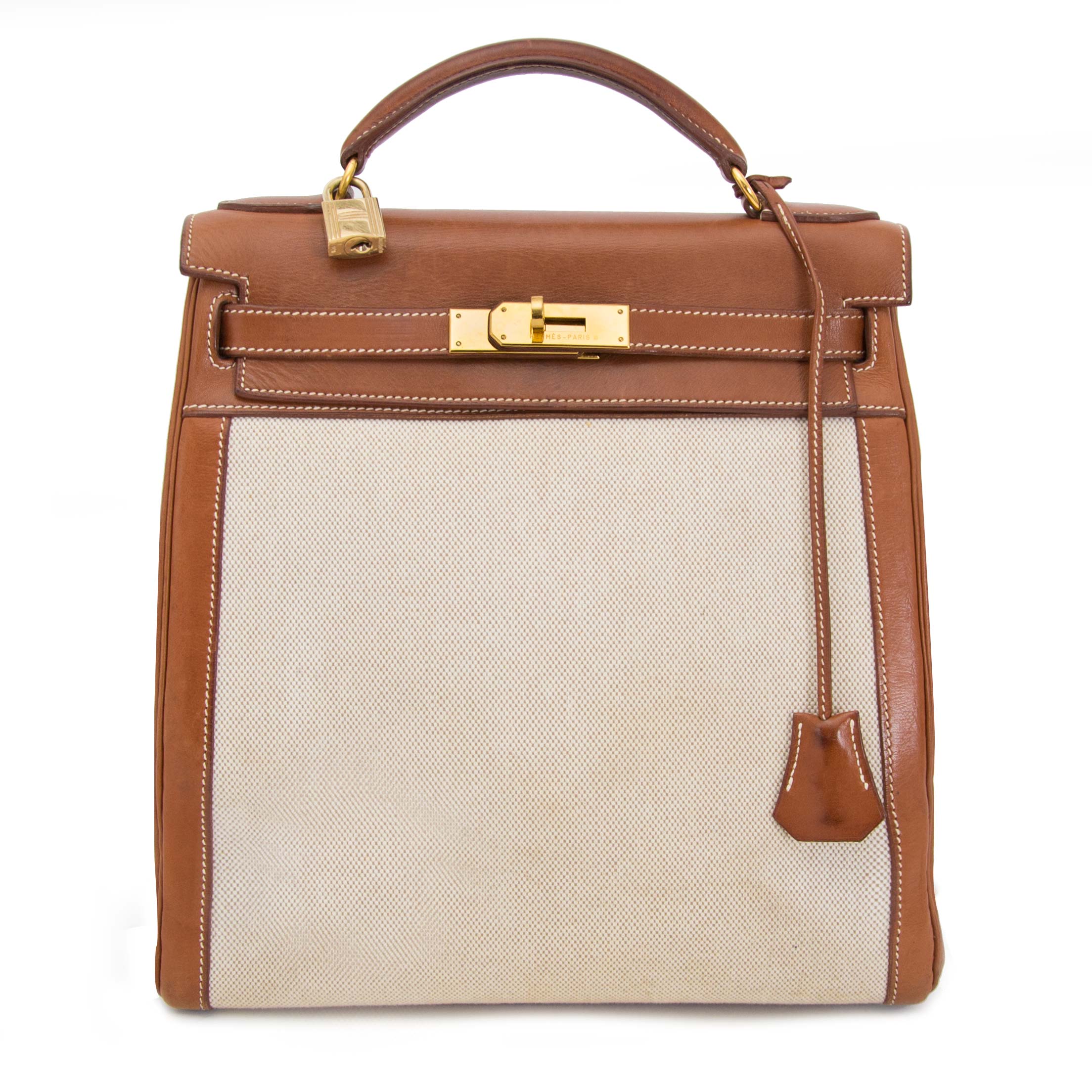 Hermès Toile Kelly Ado GM Backpack - Brown Backpacks, Handbags
