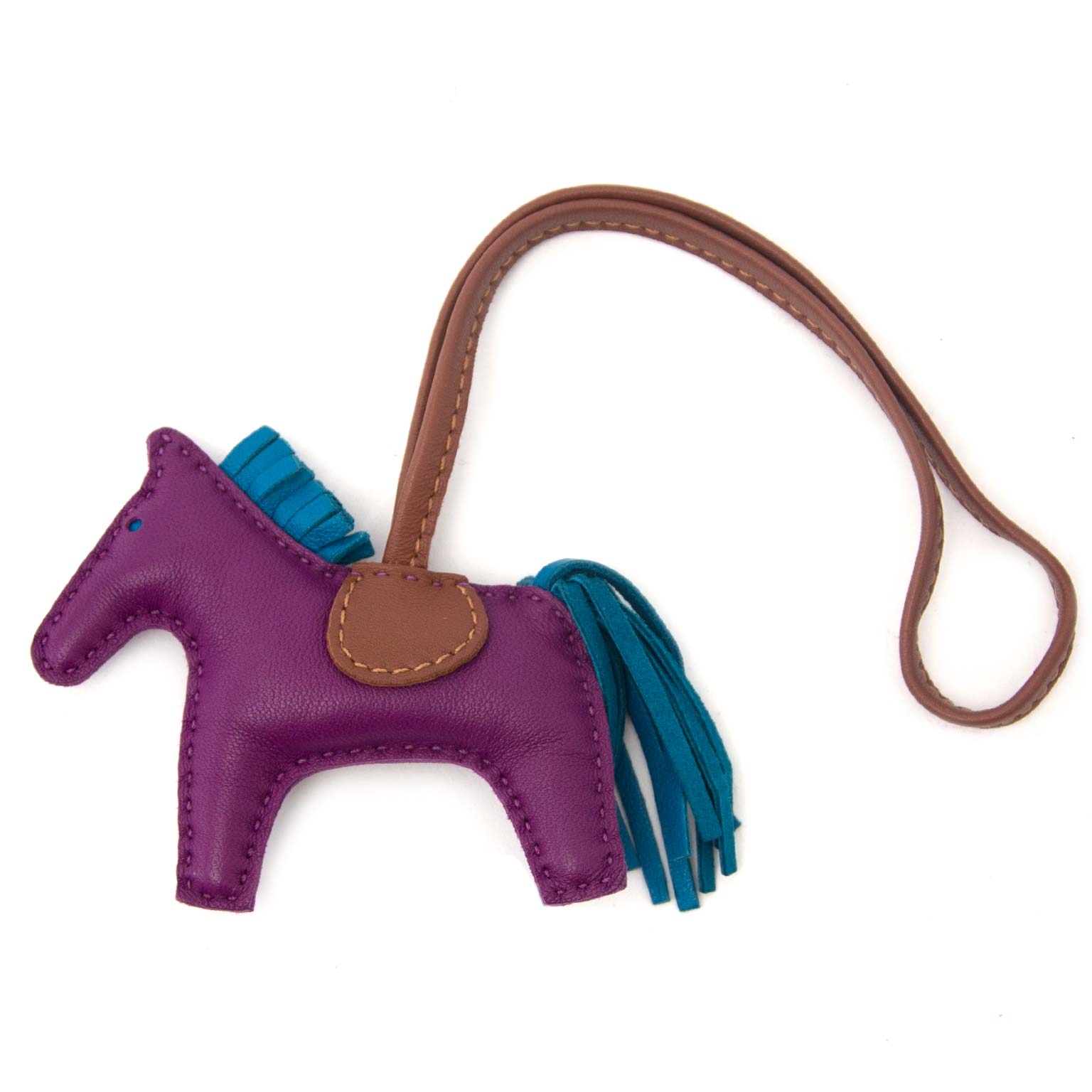 Hermes Bag Charm Anemone MM Rodeo Horse
