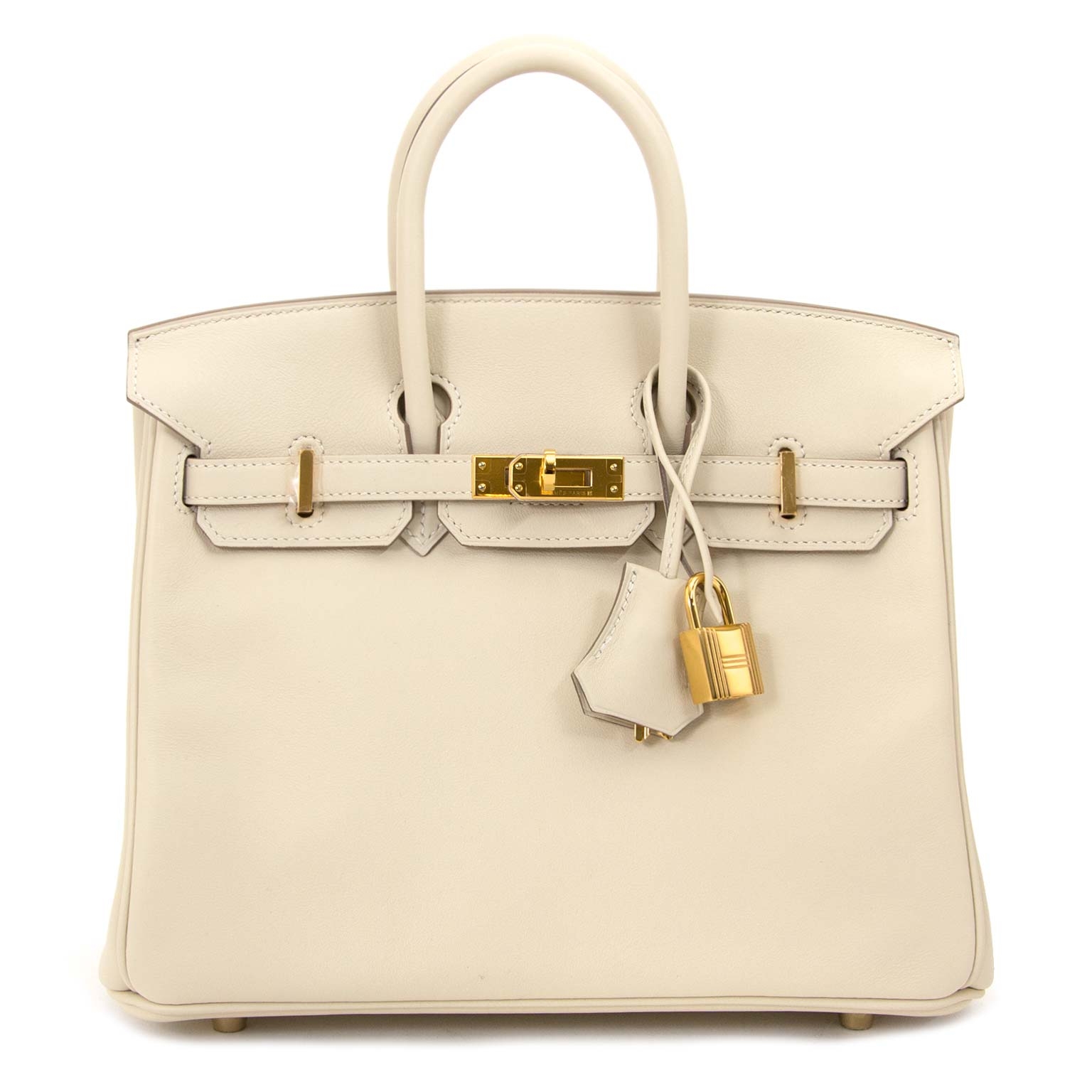 A CRAIE SWIFT LEATHER BIRKIN 25 WITH GOLD HARDWARE