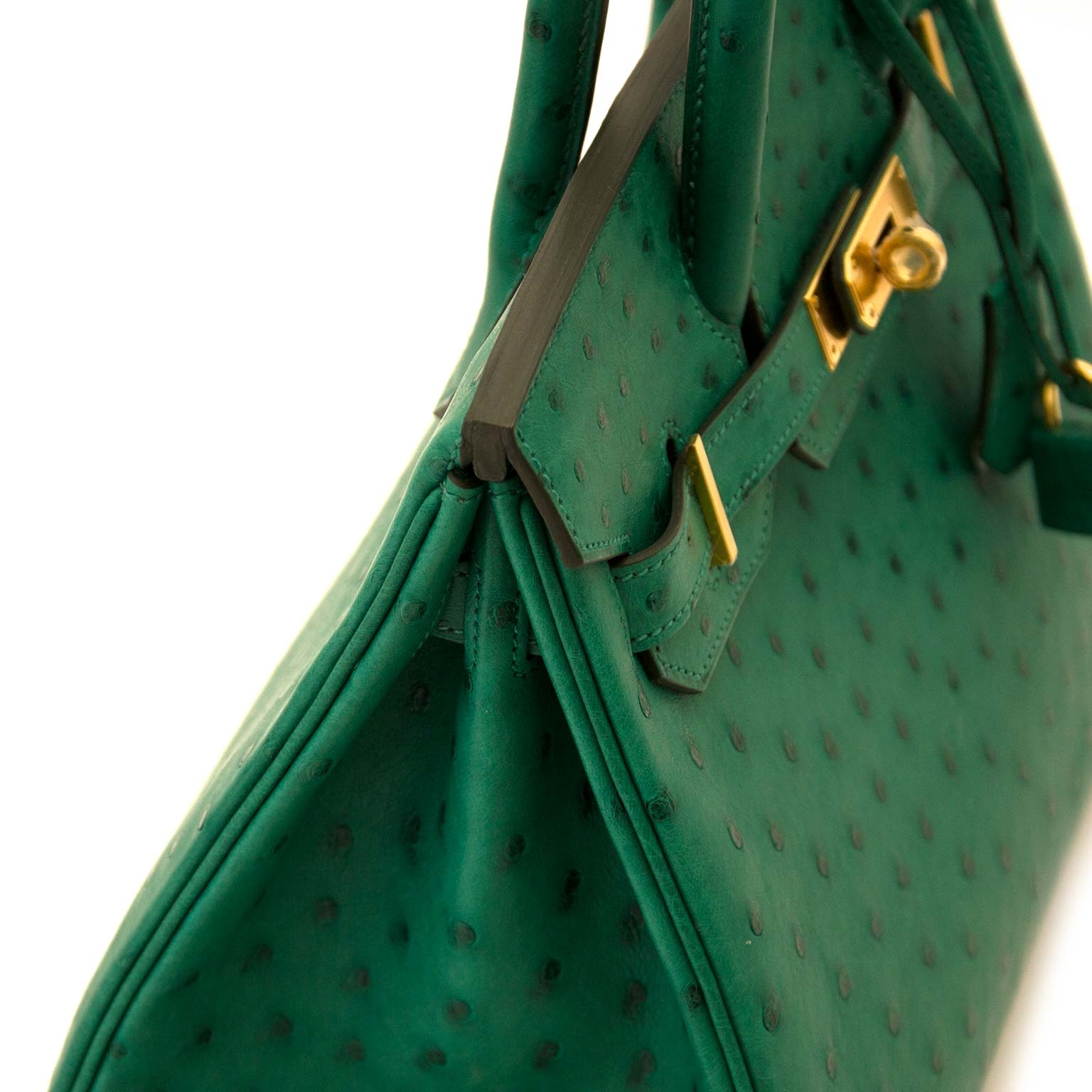 USA Hermes Birkin 25cm Ostrich U4 vert vertigo 絲絨綠拼瑪瑙灰拉絲金扣-Qatar Kuwait  Hermes Birkin Kelly Lindy bag