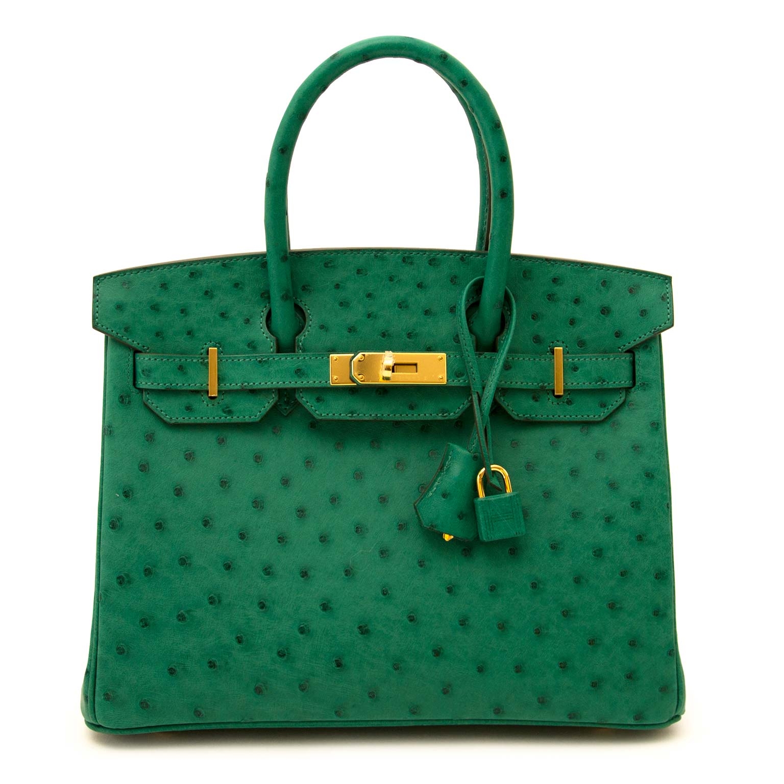 Hermès birkin 30cm vert vertigo ostrich GHW ○ Labellov ○ Buy and
