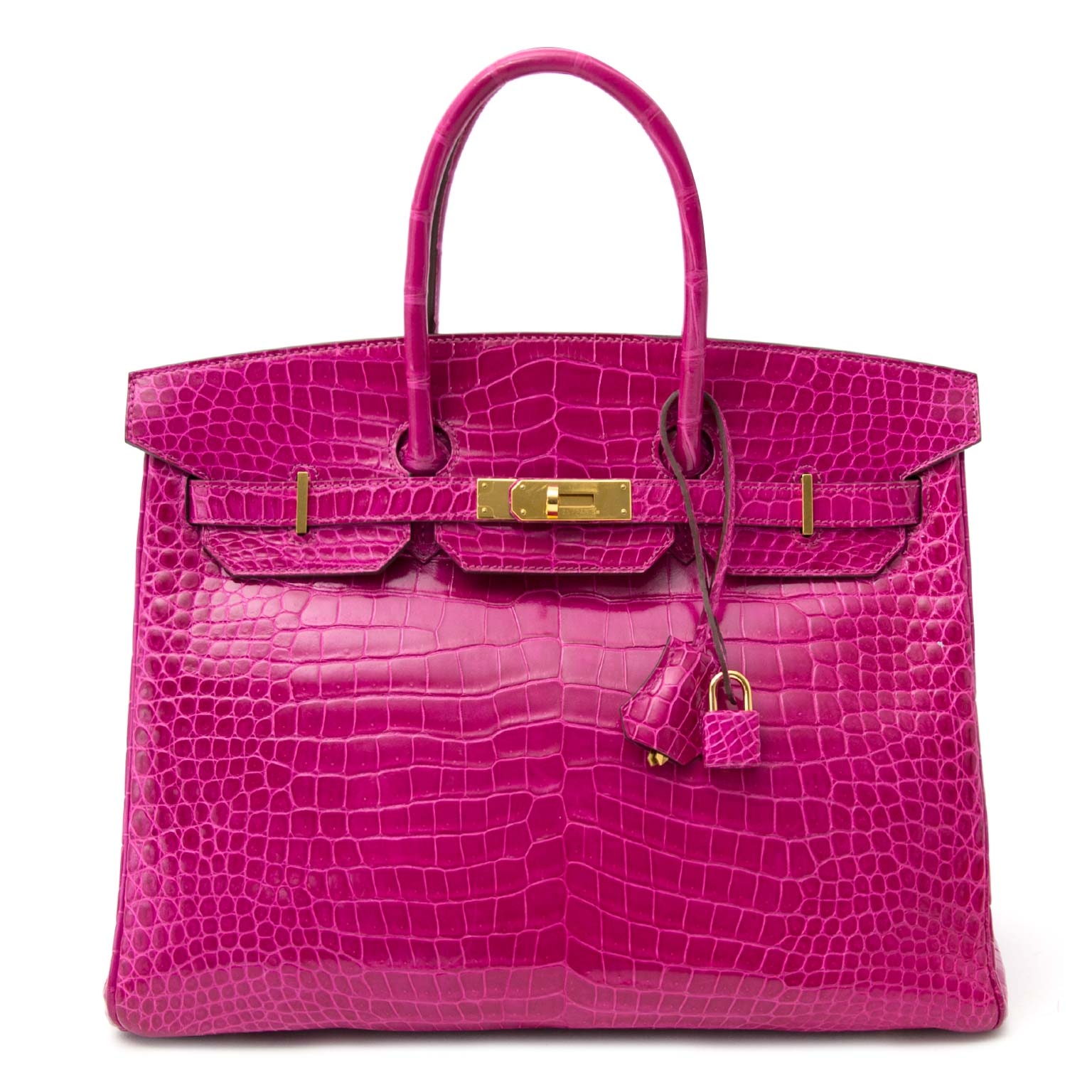 RARE Preloved Hermes birkin 30 Violet Crocodile Porosus PHW