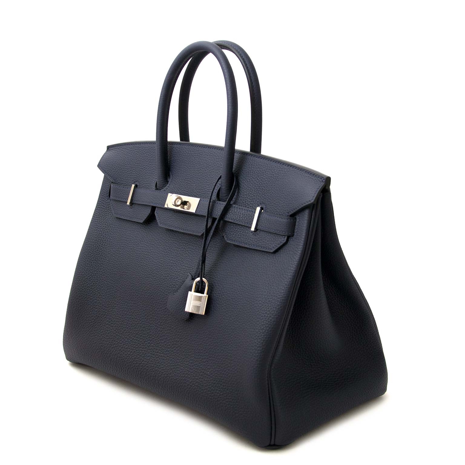 Hermès 35cm Birkin, Bleu Nuit Togo Leather, Palladium Hardware