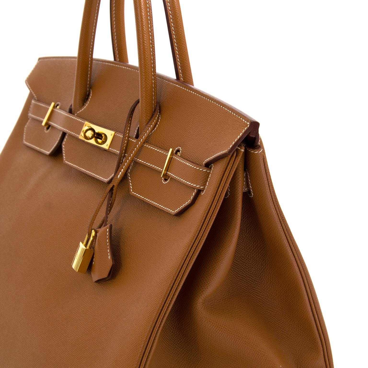 Birkin 40 handbag Hermès Gold in Suede - 37298842