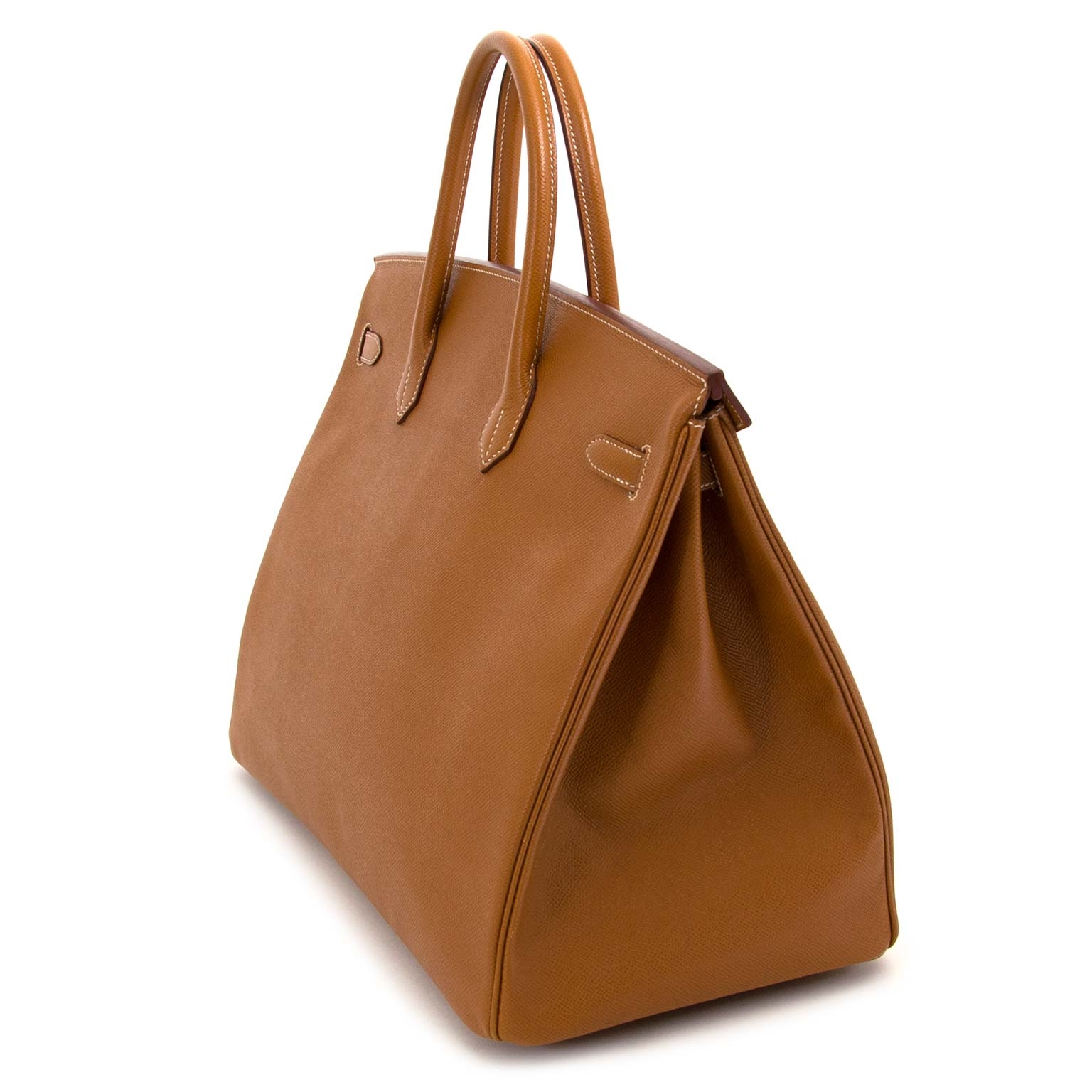 Hermès - Authenticated Birkin 40 Handbag - Leather Gold Plain for Women, Very Good Condition