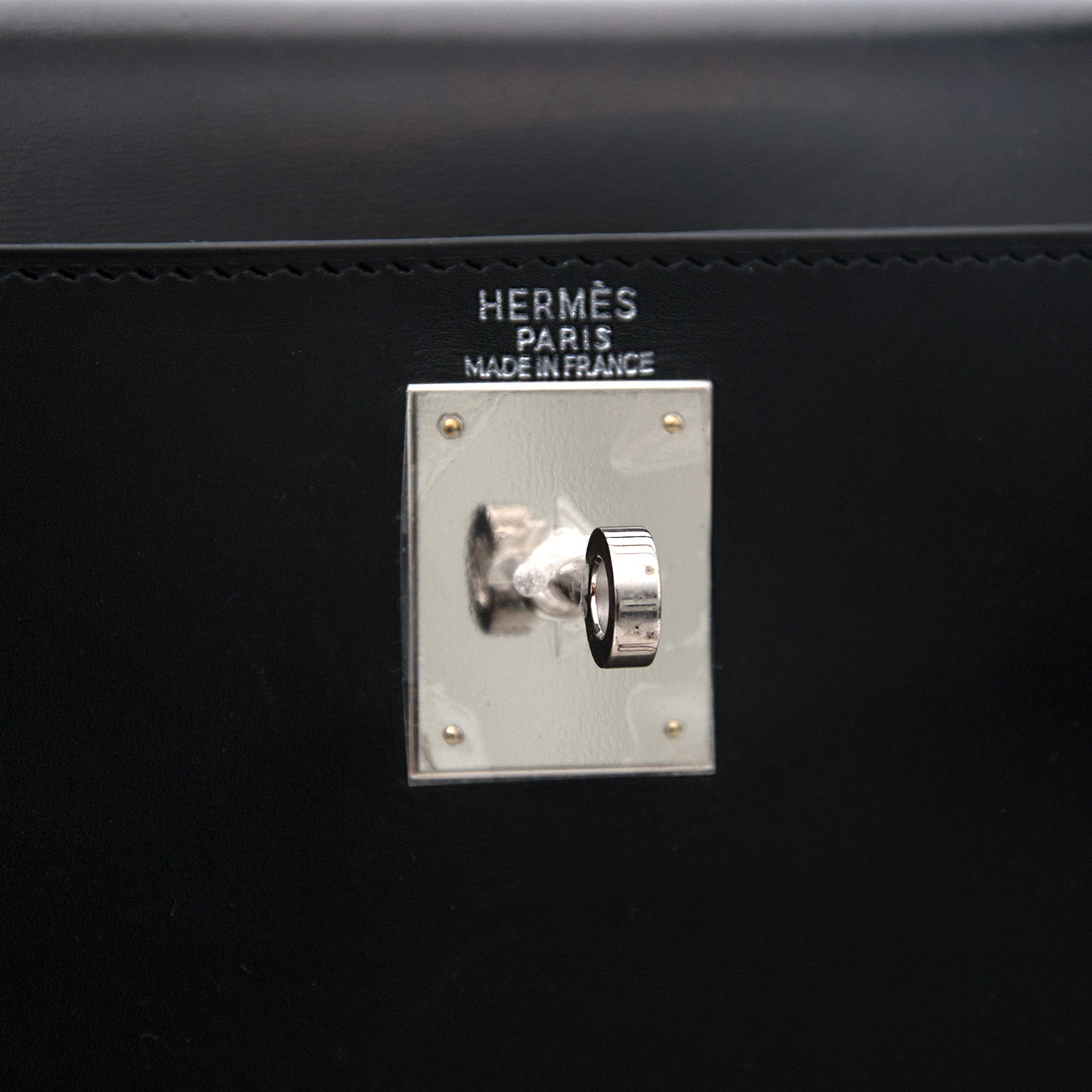 Hermes　Kelly bag 28　Sellier　Black　Box calf leather　Silver hardware