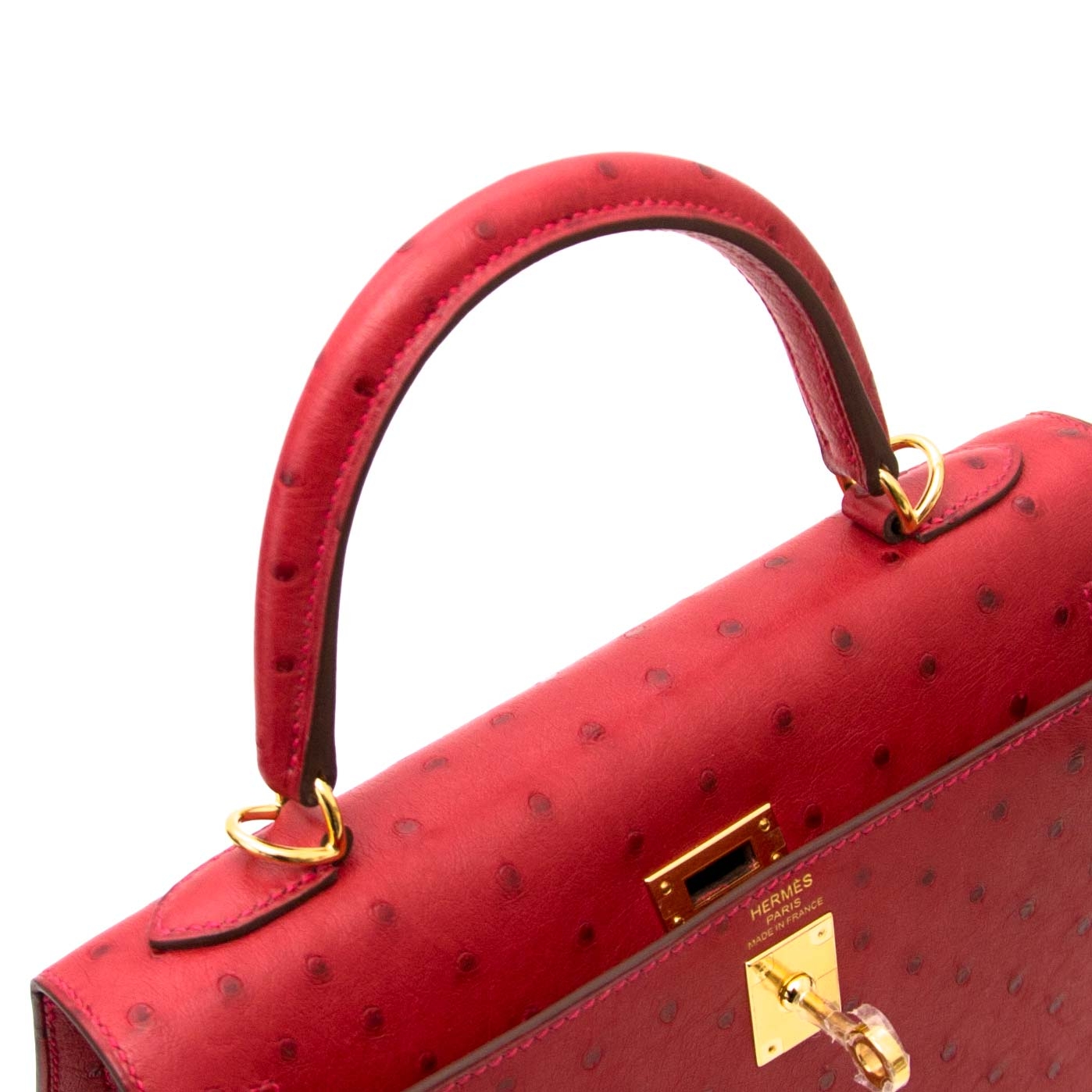 Hermès kelly sellier 25 autruche rouge vif ○ Labellov ○ Buy and Sell  Authentic Luxury