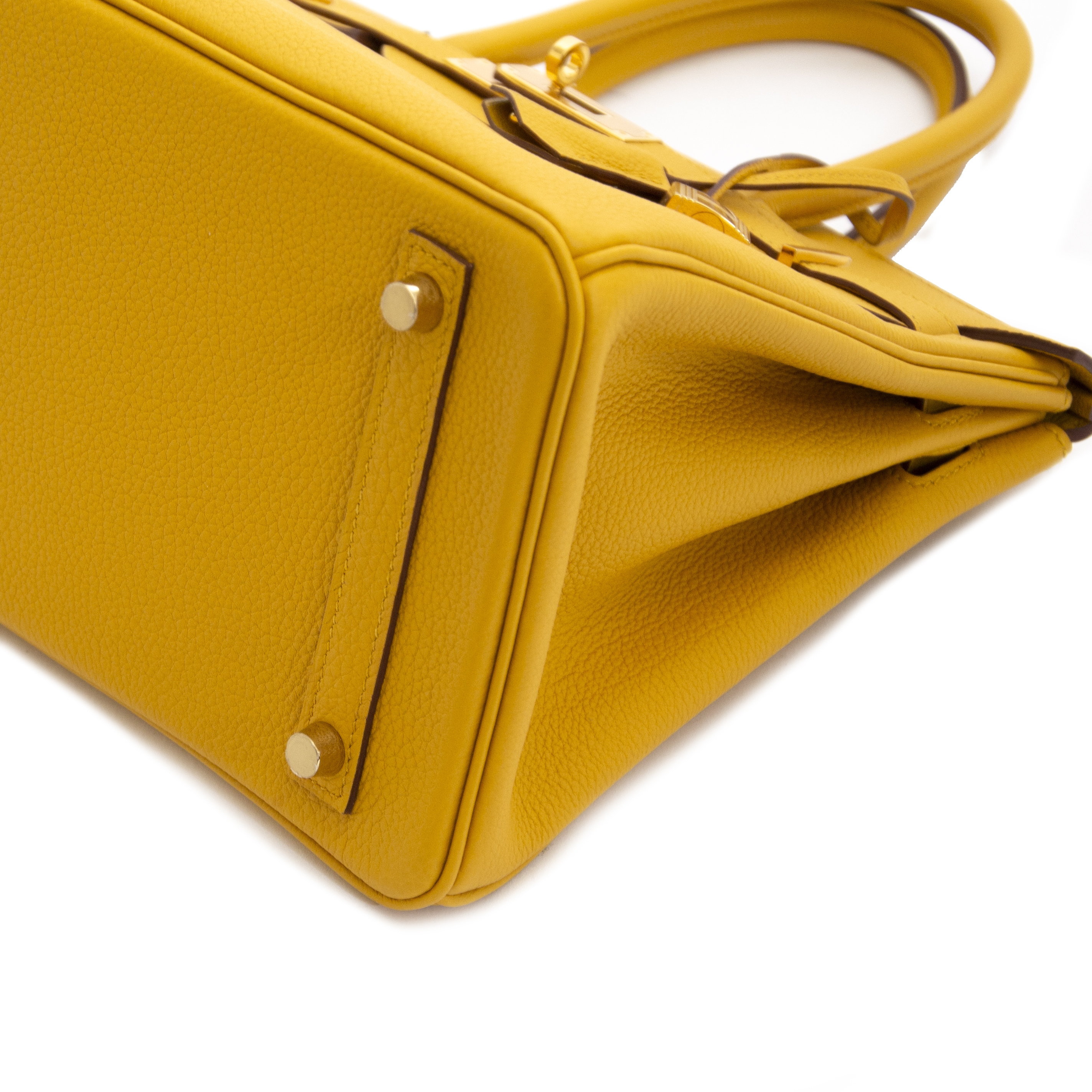 Hermès Jaune Ambre (Amber) Togo Birkin 30cm Gold Hardware