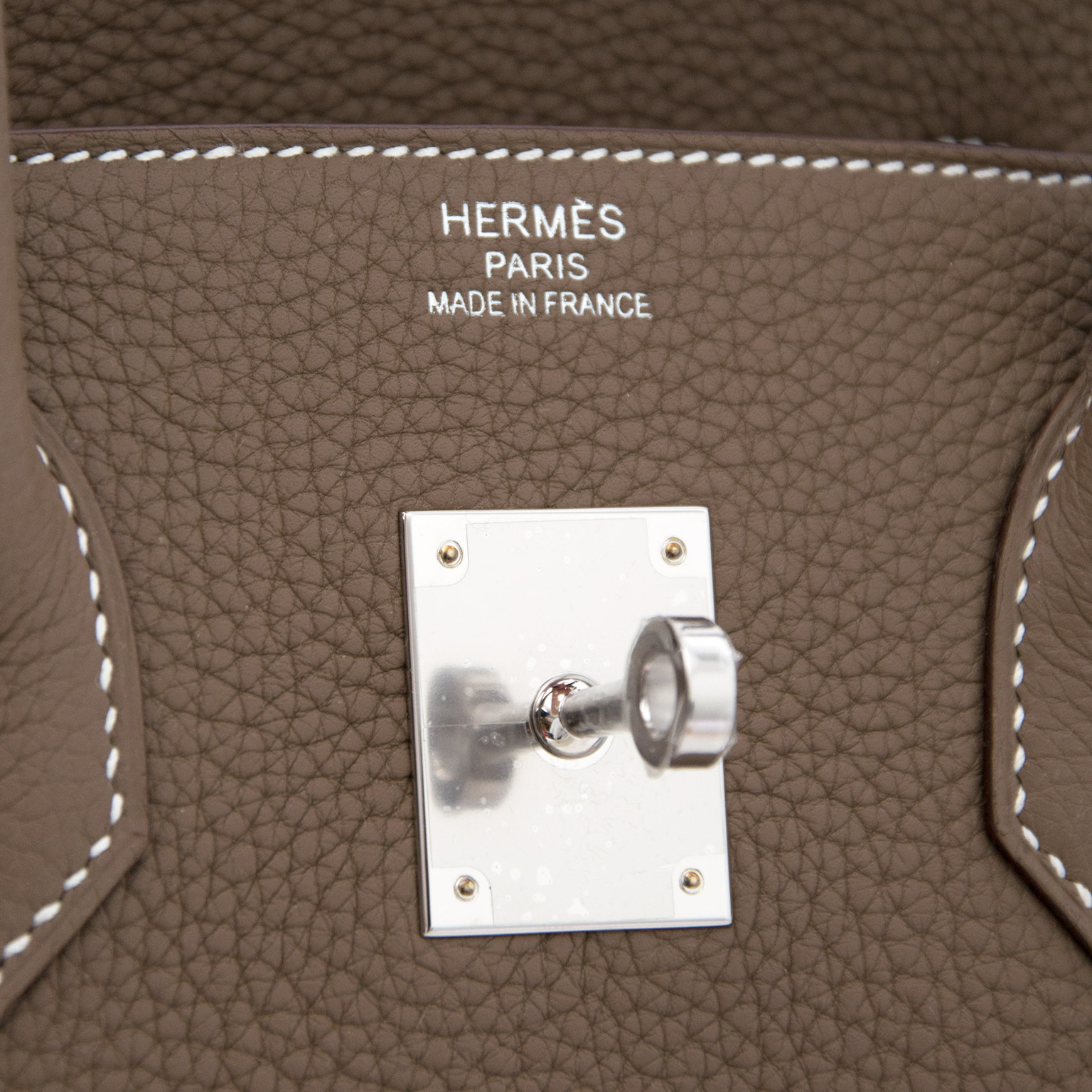 Hermes Birkin 35 Bag CK18 Etoupe Swift And Canvas SHW