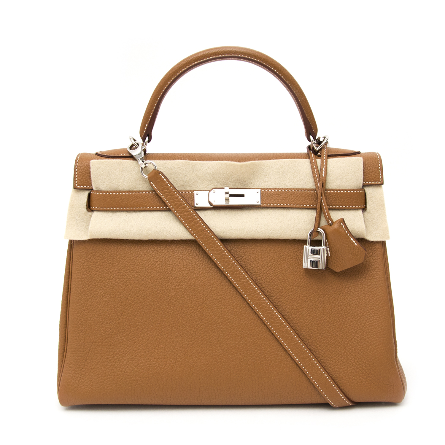 Hermès Kelly 32 Etoupe Togo PHW ○ Labellov ○ Buy and Sell