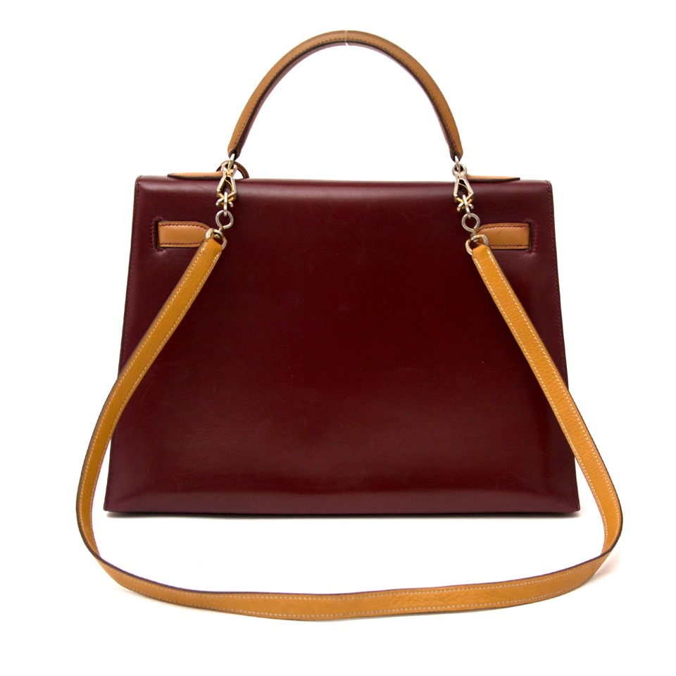 Hermès Bordeaux Dark Red Burgundy Box Calf Kelly 32 S331h47