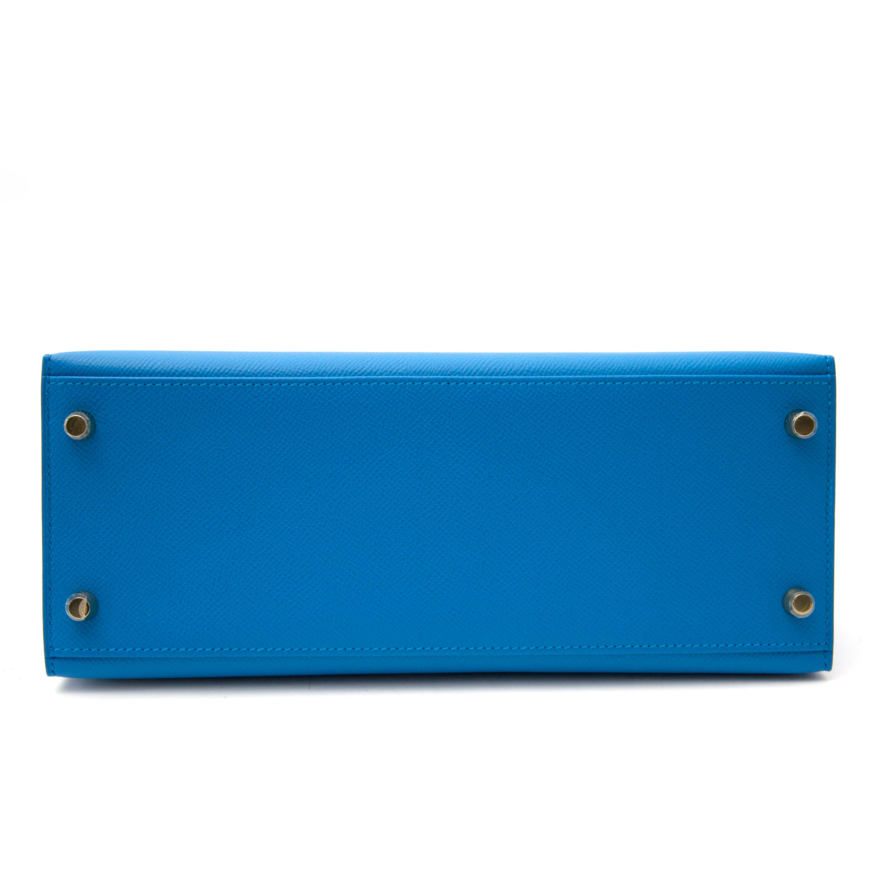 Hermes Kelly 28 Sellier Bleu Zanzibar Epsom Gold Hardware #A - Vendome  Monte Carlo