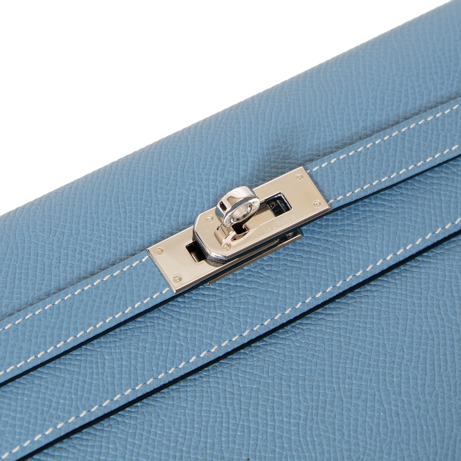 HERMES] Hermes Bean long wallet Vo Epson Blue Jean Light Blue □ J